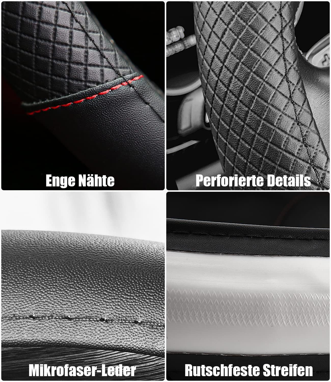 SinLaw Steering Wheel Cover 15'' Car Steering Wheel Protector Steering Wheel Cover Heavy Duty Anti-Slip, Ø 38.00 - 38.00 cm, (1-piece), Universal Steering Wheel Cover, Steering Wheel Sleeve