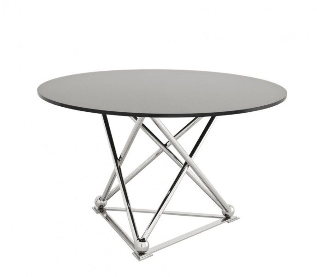 Padrino mit x Luxus Tisch H. cm Esstisch Designer 75 Casa Esszimmer 130 schwarzem - Glas Esstisch