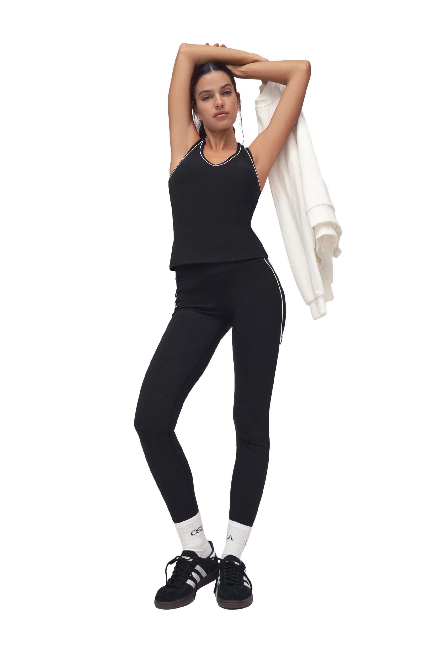 Osia Leggings OSIA Leggings mit hohem Bund und Seitenstreifen (1-tlg)