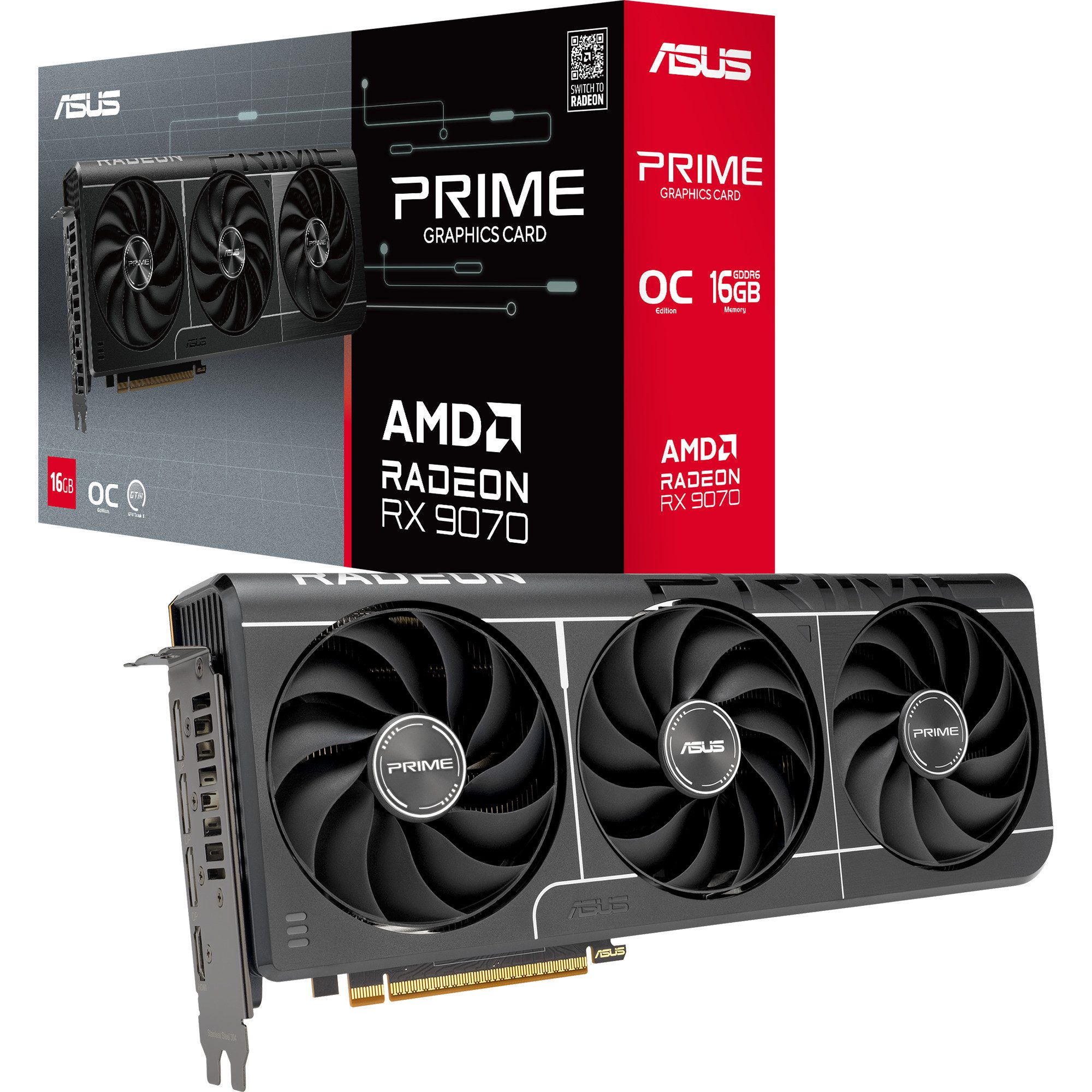 Asus ASUS Radeon RX 9070 OC PRIME EVO Edition 16GB, Grafikkarte (16 GB)