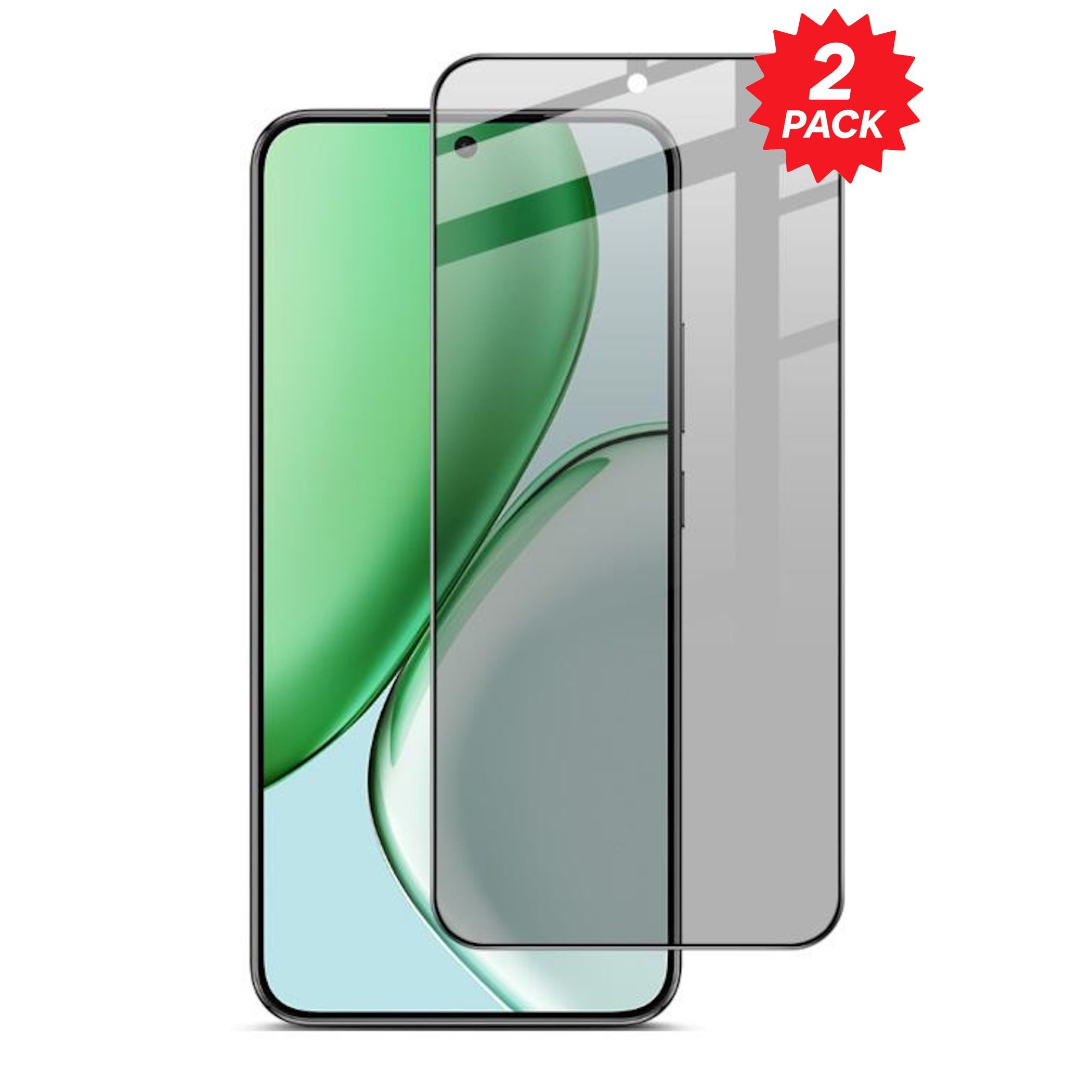 Wigento Displayschutzglas Privacy 2x für Honor Magic 8 Lite Blickschutz 9H für Honor Magic 8 Lite, Spar Set Privacy Display Schutz Glas