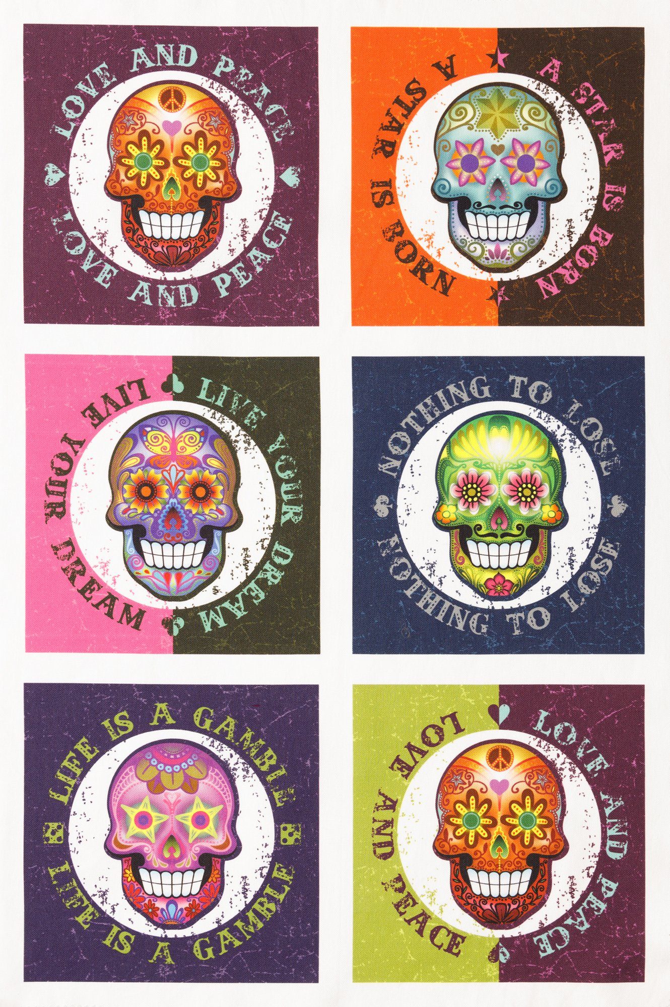 Kracht Geschirrtuch Love and Peace, (Set, 2-tlg., Set), 2er Pack Geschirrtü günstig online kaufen