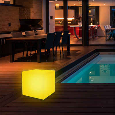 wuuhoo LED Würfel LED Solar Würfelhocker Kubi mit 16 Farben, LED, Wetterfest, dimmbar, LED Würfel, Fernbedienung Solar Würfellampe