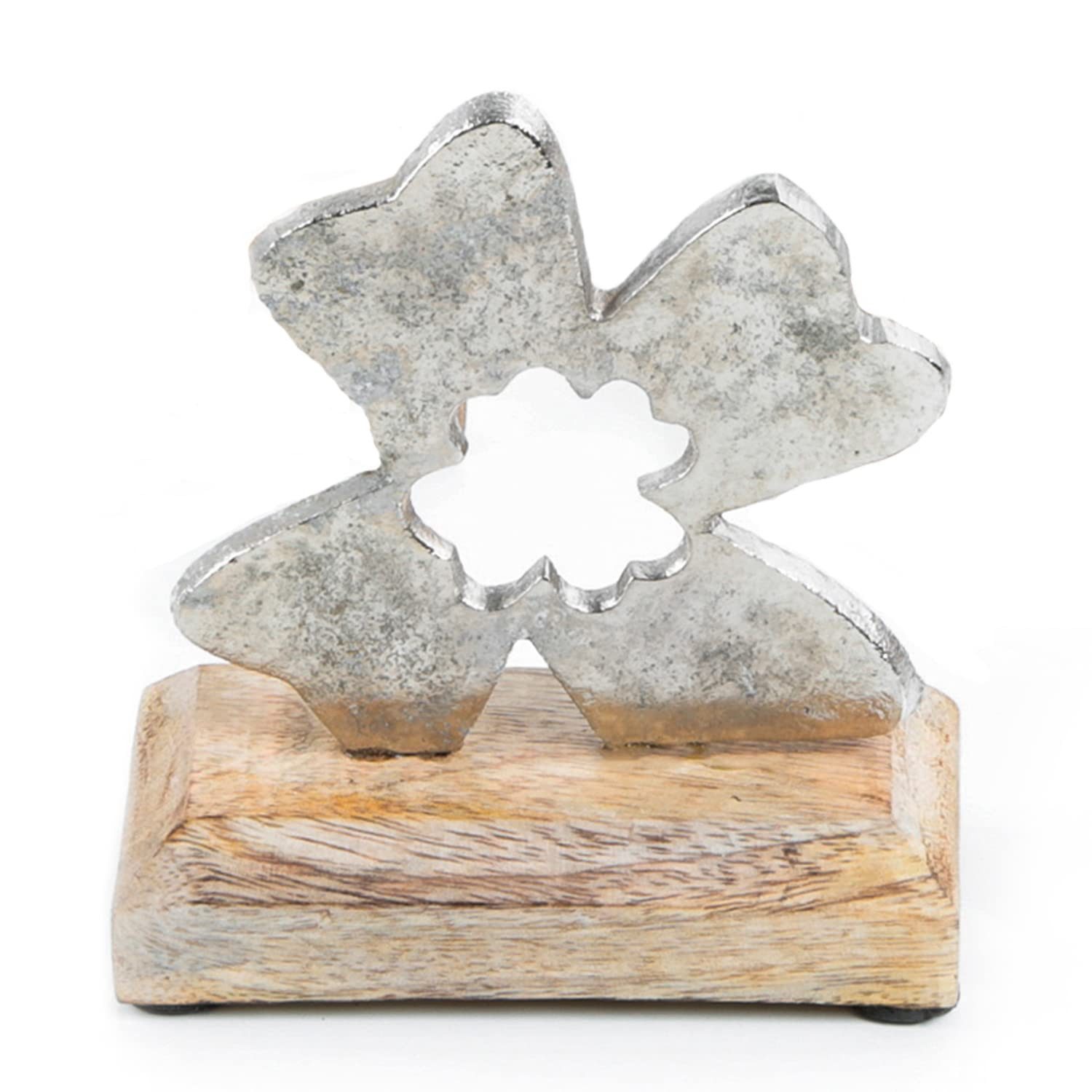 Logbuch-Verlag Dekofigur Kleeblatt Aufsteller aus Holz & Metall 16,5 cm - D günstig online kaufen