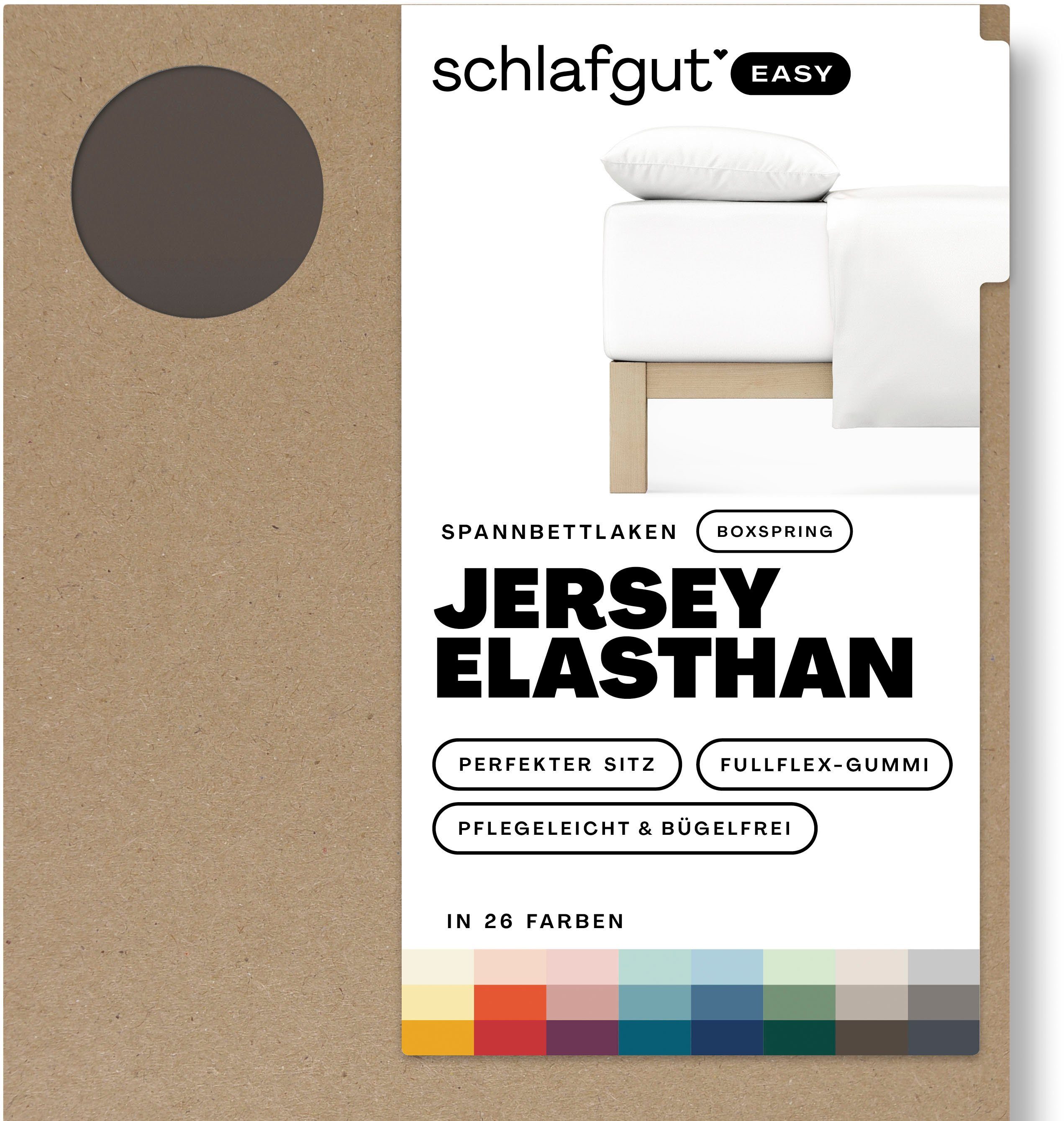 Schlafgut Spannbettlaken EASY Jersey Elasthan Boxspring, günstig online kaufen