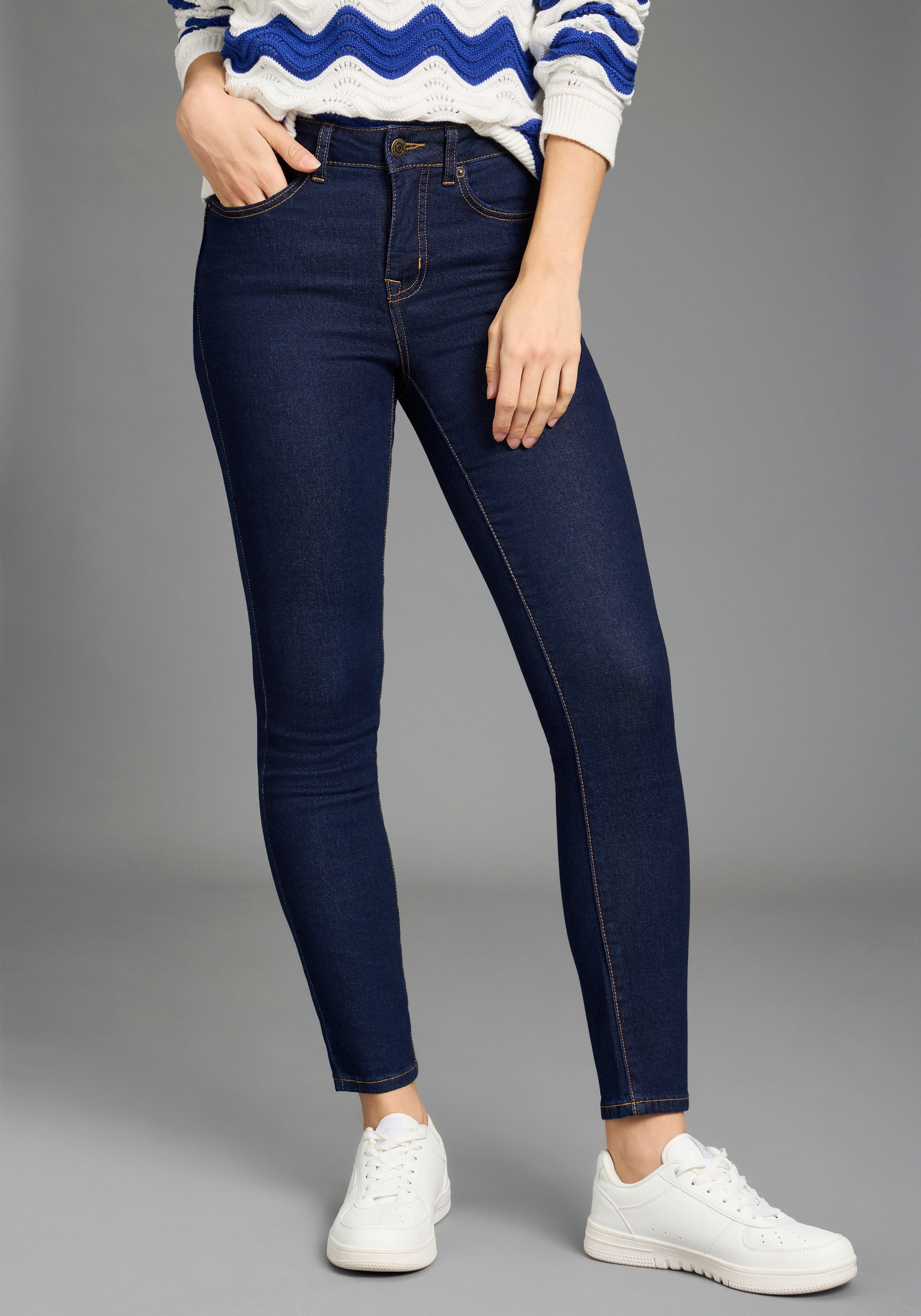 KangaROOS Slim-fit-Jeans CROPPED HIGH WAIST SLIM FIT schmale Passform, Röhr günstig online kaufen