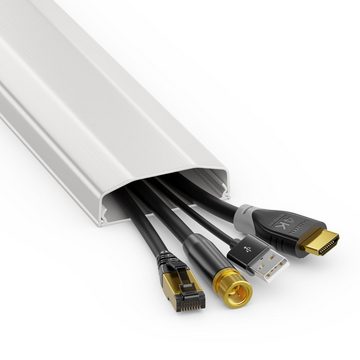 deleyCON deleyCON Universal Kabelkanal hochwertiges PVC Länge 100cm - Weiß Kabelzubehör