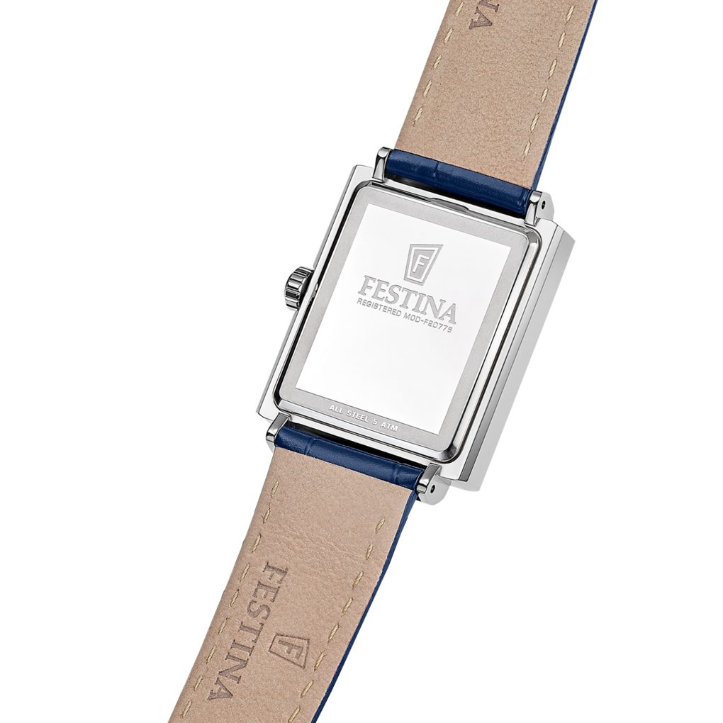 Festina Quarzuhr On the Square F20775_3, Armbanduhr, Damenuhr, Herrenuhr, Lederarmband, analog
