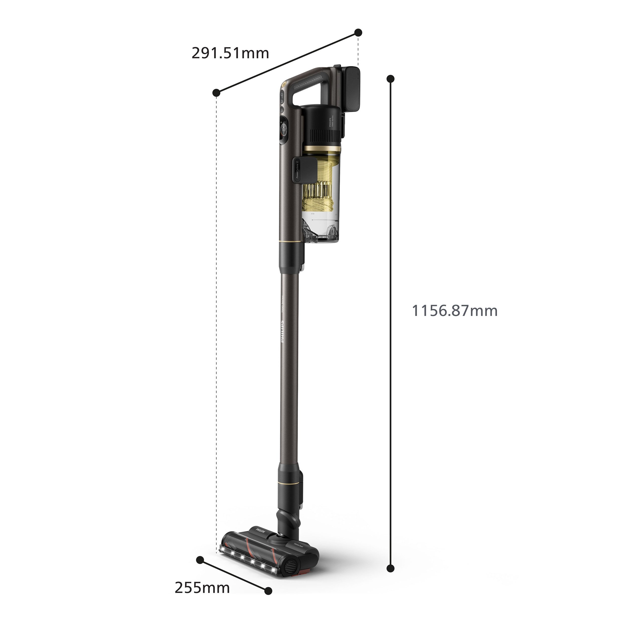 Philips Akku-Hand-und Stielstaubsauger XC7067/01 SpeedPro Max 7000 Series Advanced "Pet", 56,7 W, beutellos, mit bis zu 80 Minuten Laufzeit und Bodendüse mit Anti-Haarverwicklung