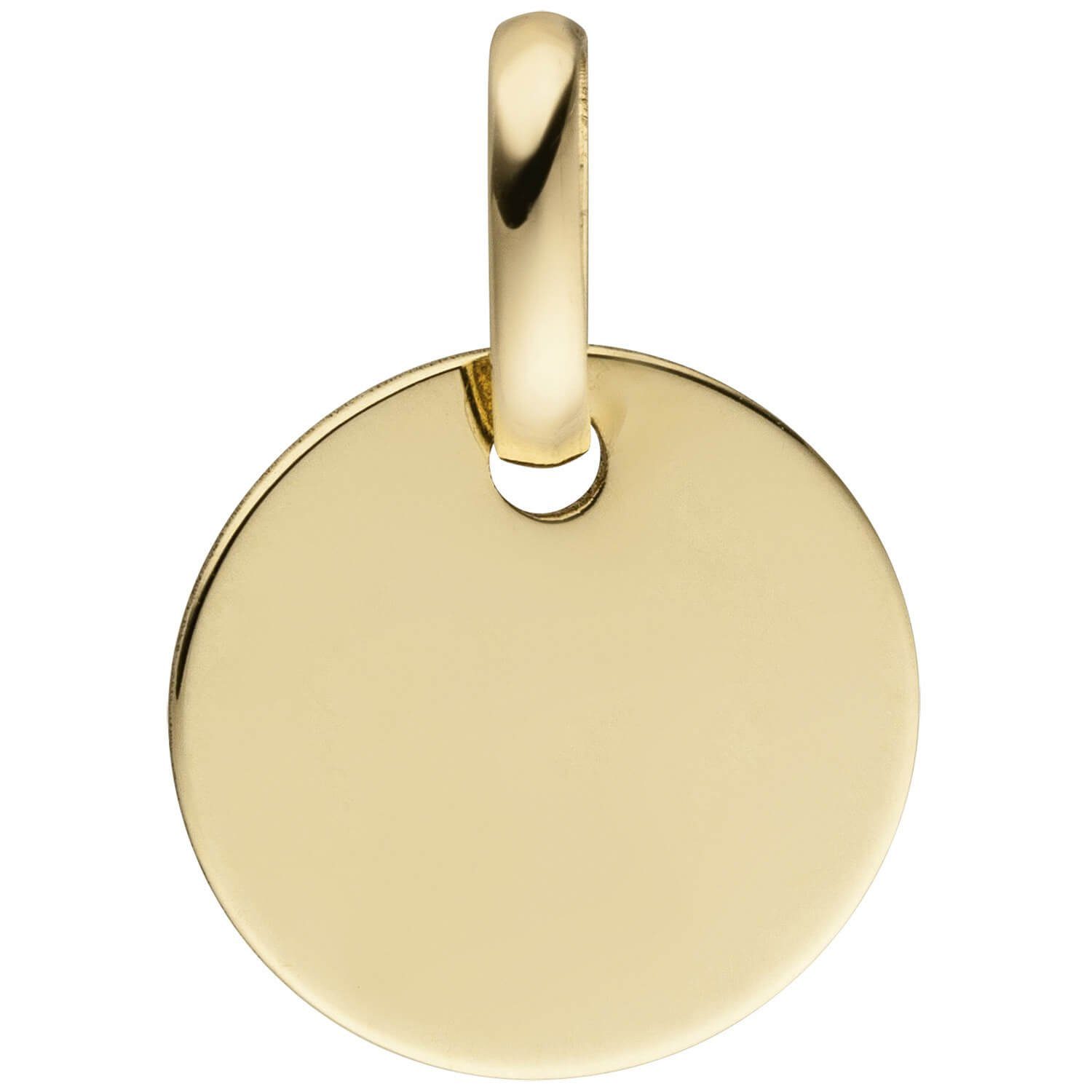 Schmuck Krone Kettenanhänger Anhänger Gravurplatte Kreis, 333 Gelbgold, Gol günstig online kaufen