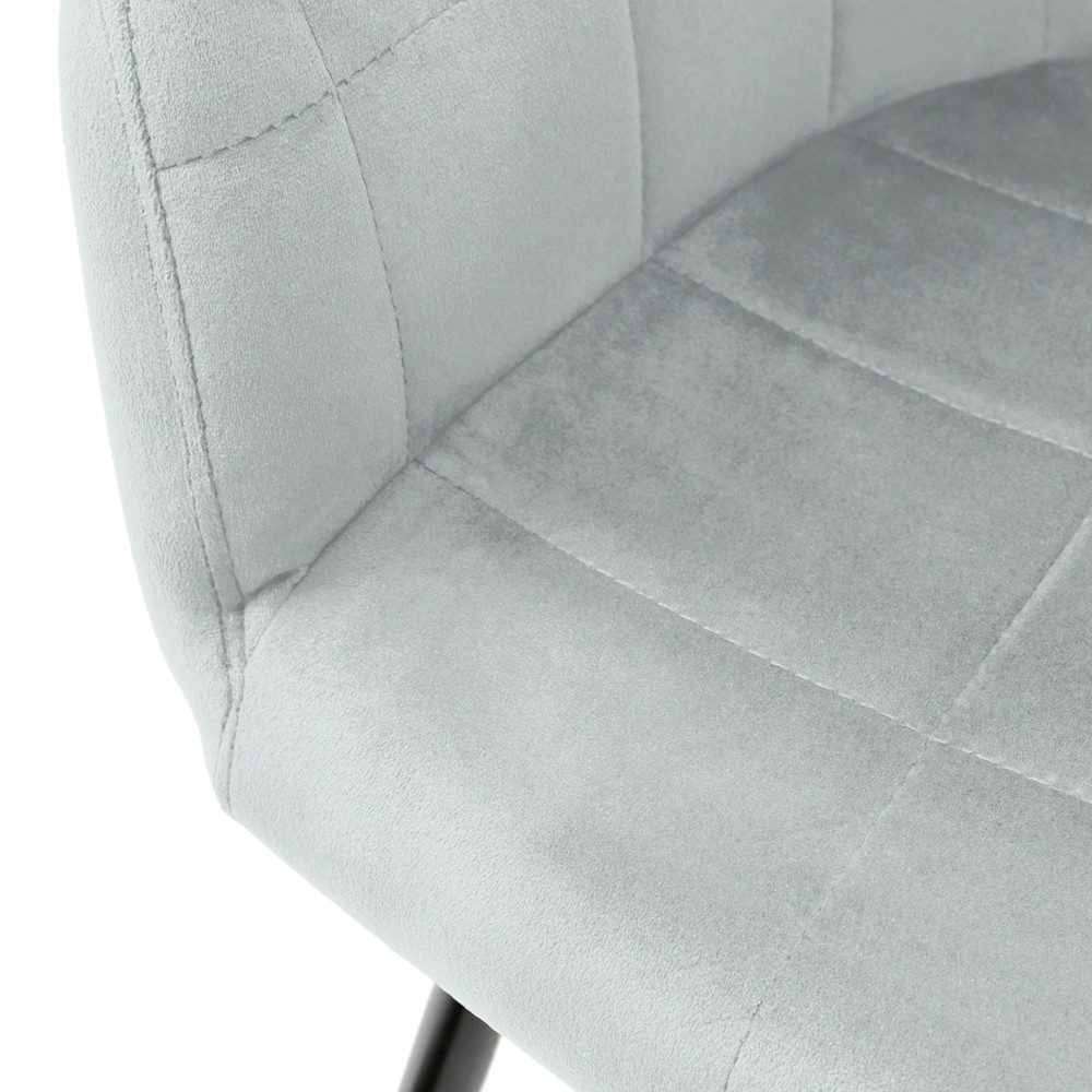 ML-DESIGN Stuhl Esszimmerstuhl ergonomisch & gepolstert, Esstischstuhl mit Rückenlehne (6 St), Wohnzimmerstuhl Grau Samtbezug Metallbeine Küchenstuhl Polsterstu – Bild 5 von 5