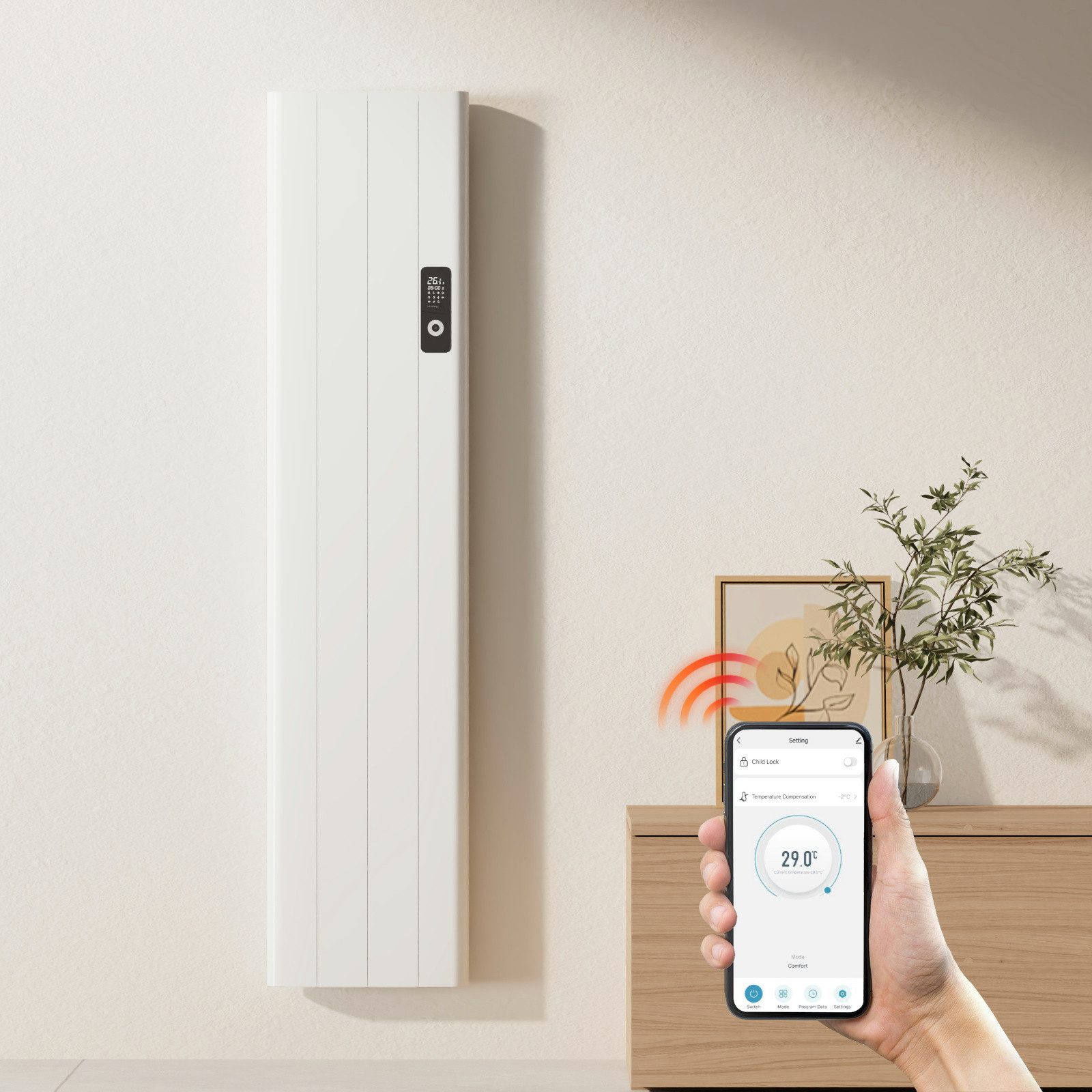 EMKE Elektro-Heizkörper elektrische Heizkörper Wifi-Steuerung 1000W, günstig online kaufen