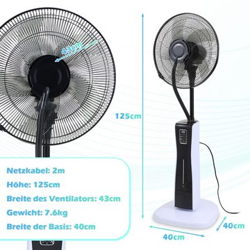 Bettizia Standventilator Ventilator 75w Fan Bodenventilator Standlüfter leise Einstellung