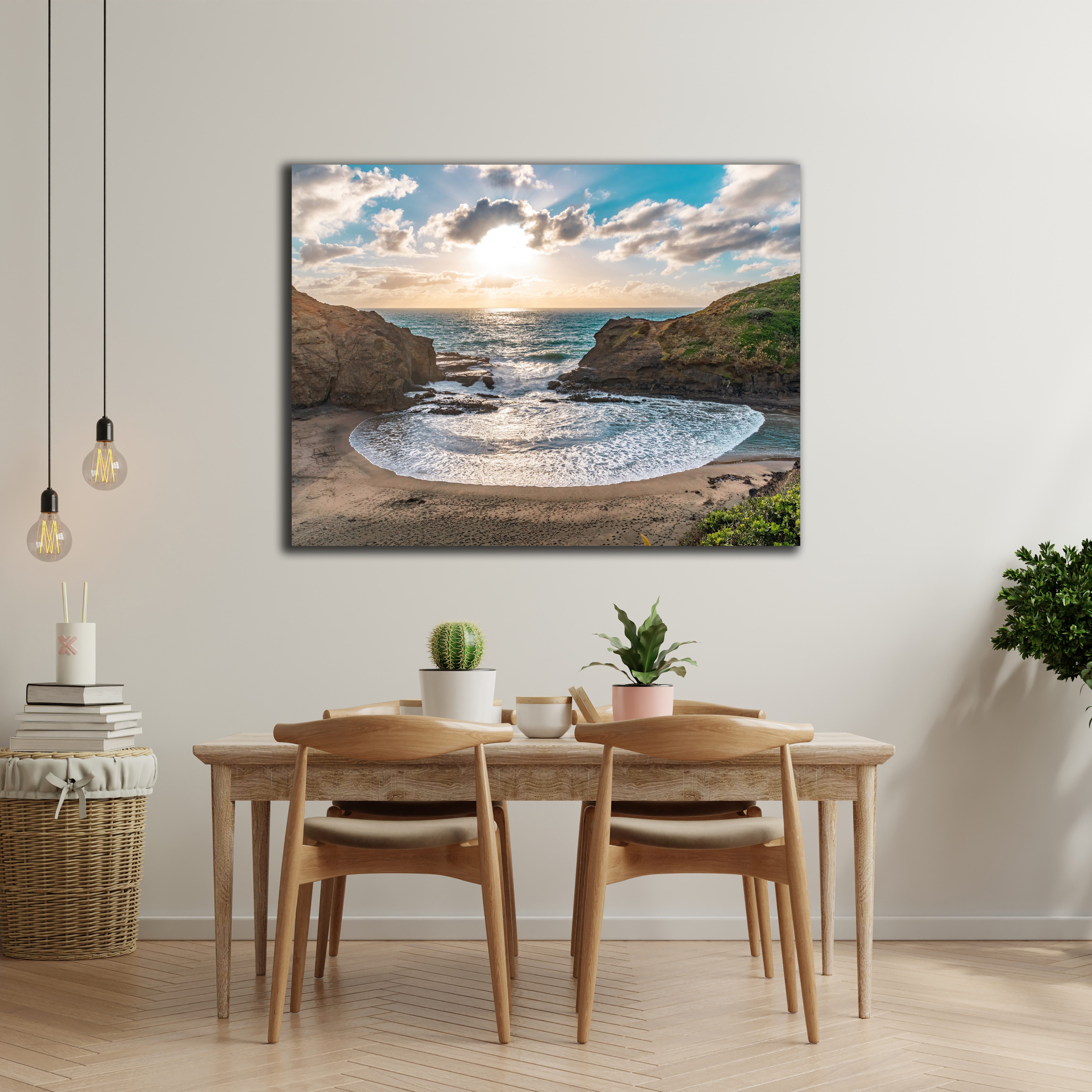 DARO Design Leinwandbild Modern Abstrakt Wandbilder XXL Wandbild Wand Deko Leinwand Bilder, (Bucht - Bild groß Wohnzimmer Schlafzimmer Küche Esszimmer Einteilig Querformat Fotodruck Leinwände Wanddeko Abstrakte Kunst Boho), 30x20cm
