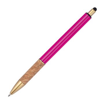 Livepac Office Kugelschreiber Touchpen Metall-Kugelschreiber mit Korkgriffzone / Farbe: pink