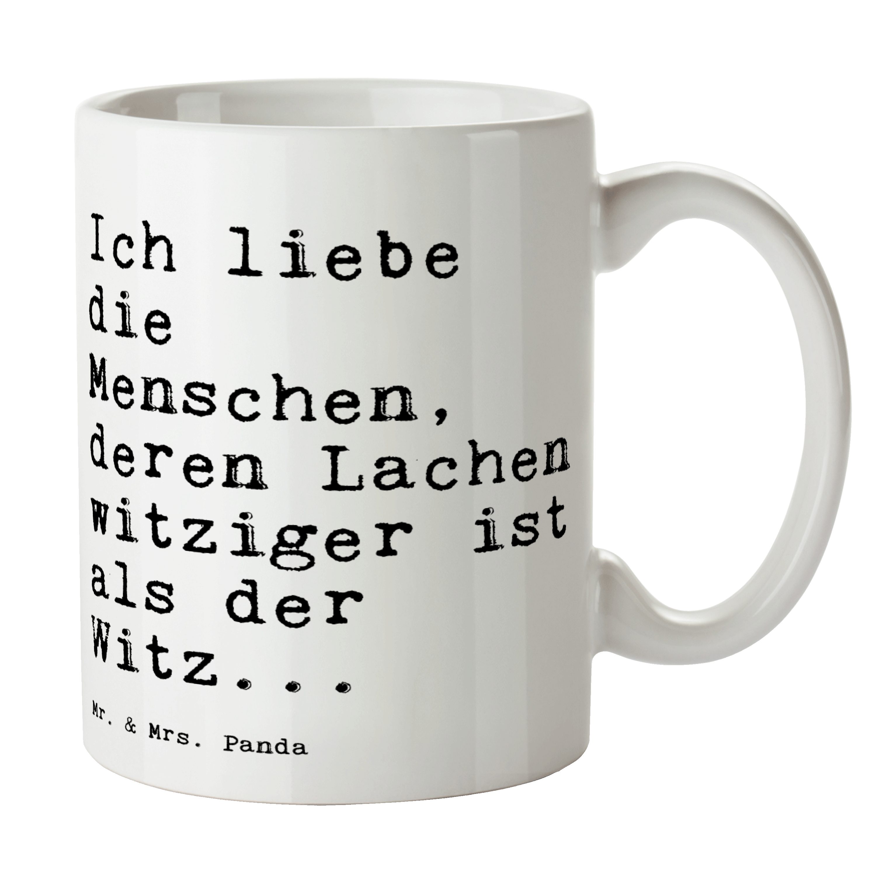 Mr. & Mrs. Panda Tasse »Ich liebe die Menschen,... Weiß Zitat