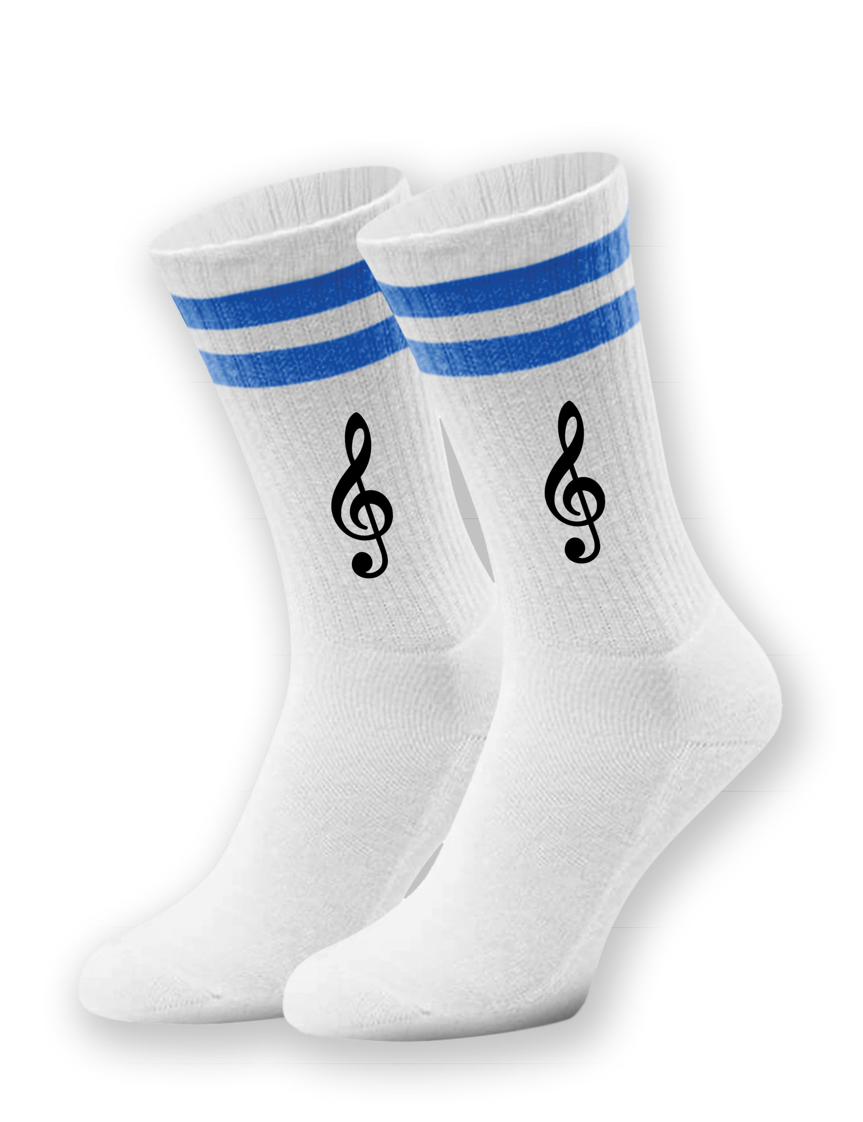 Tennissocken Unisex Socken "Notenschlüssel" Aufdruck lustig Geschenk Statement
