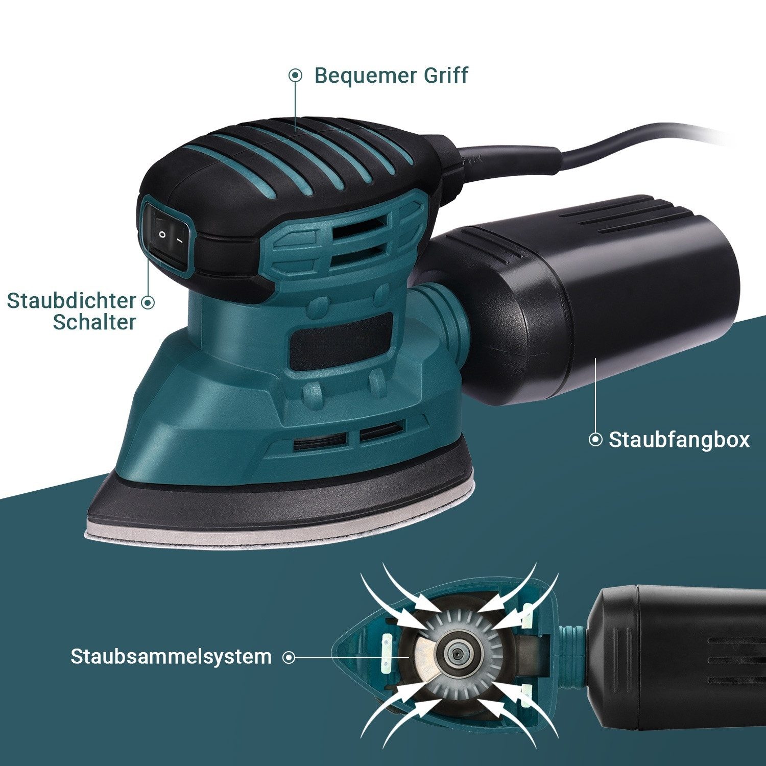 DOVAMAN Deltaschleifer 130W, bis zu 12000 U/min, 12 Stück Schleifpapiere (1 günstig online kaufen