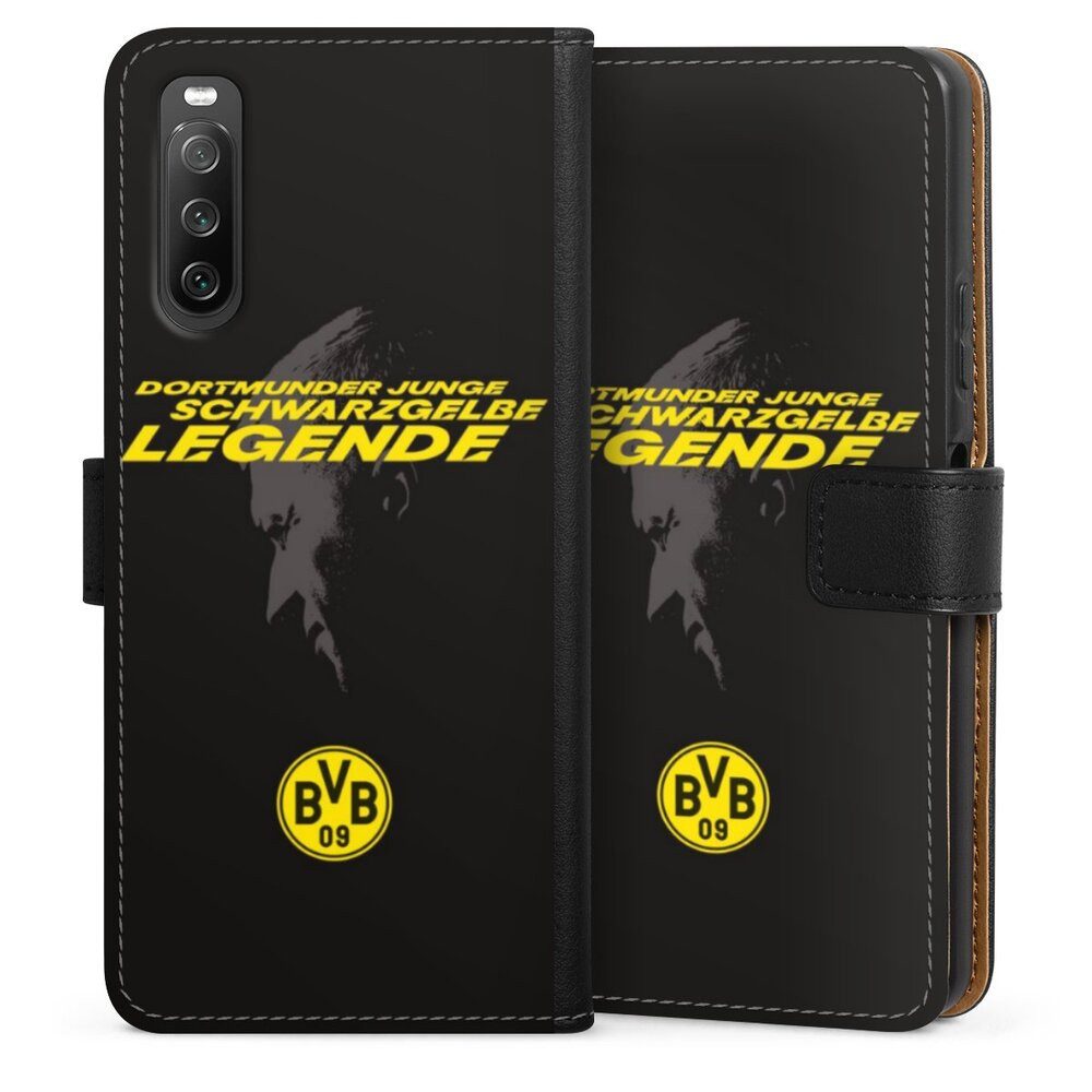 DeinDesign Handyhülle Marco Reus Borussia Dortmund BVB Danke Marco Schwarzgelbe Legende, Sony Xperia 10 IV Hülle Handy Flip Case Wallet Cover Handytasche Leder