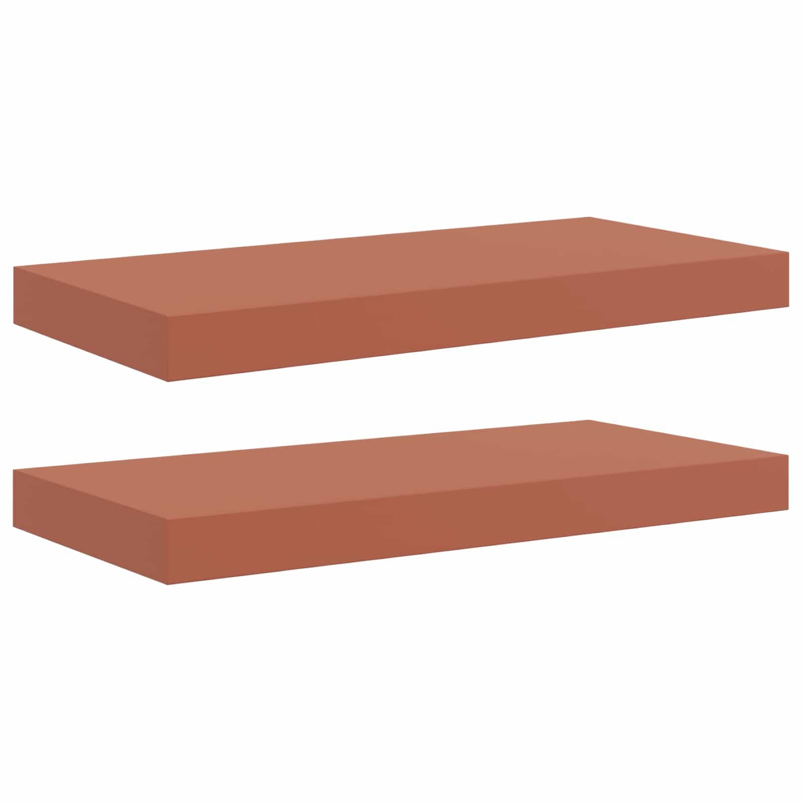 vidaXL Regal Wandregal Wandmontiert 2 pcs Rot 50 x 23 x 4 cm Holzwerkstoff, 2-tlg.