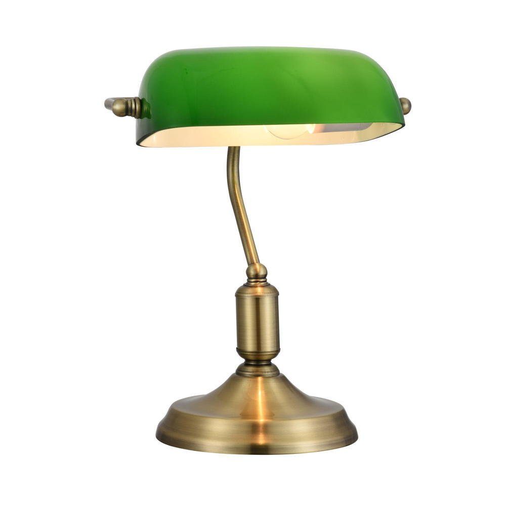 click-licht Tischleuchte Tischleuchte Kiwi in Messing und Grün E27, keine Angabe, Leuchtmittel enthalten: Nein, warmweiss, Tischleuchte, Nachttischlampe, Tischlampe