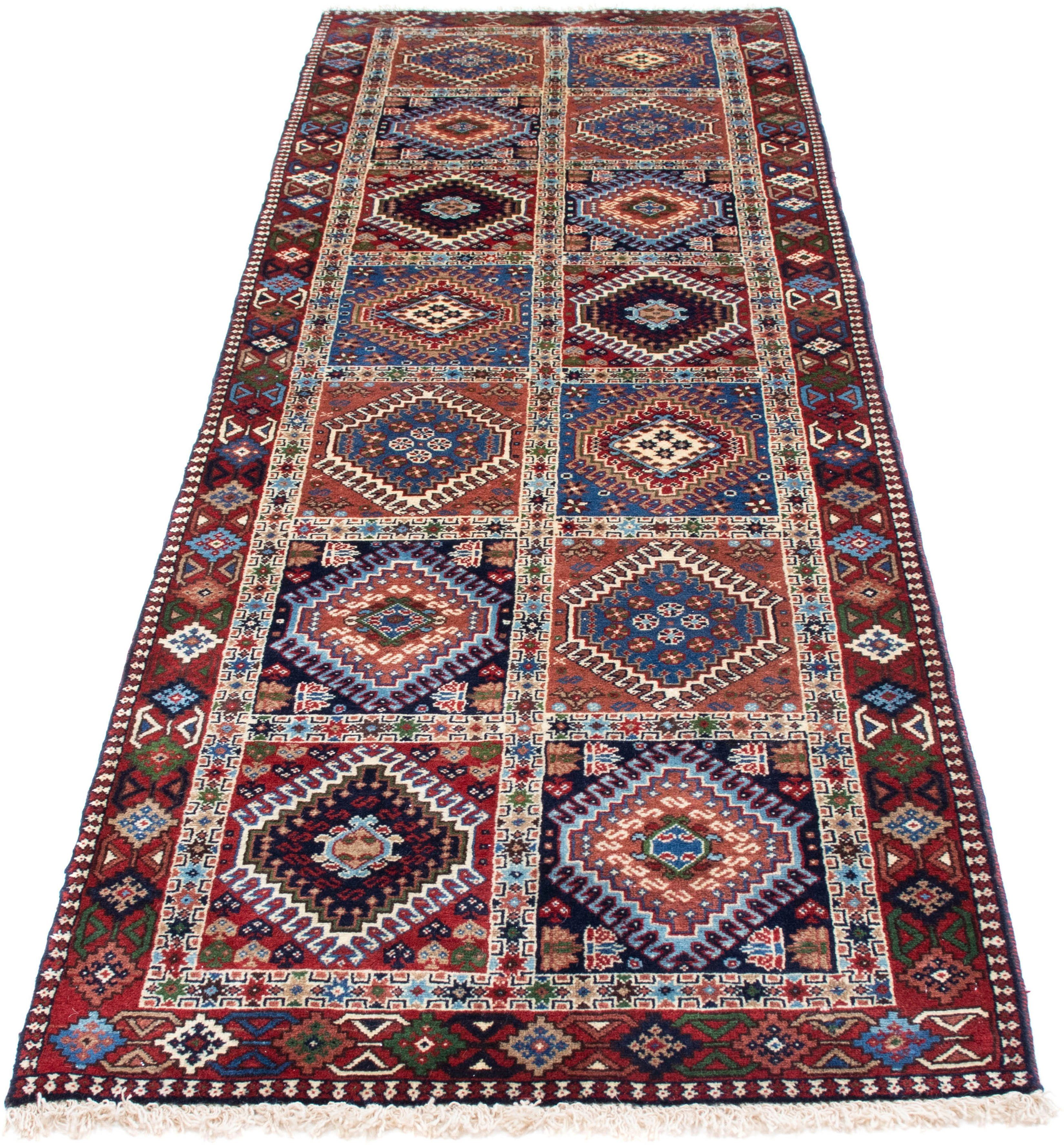 Orientteppich Perser - Nomadic - 302 x 82 cm - mehrfarbig, morgenland, rechteckig, Höhe: 10 mm, Wohnzimmer, Handgeknüpft, Einzelstück mit Zertifikat