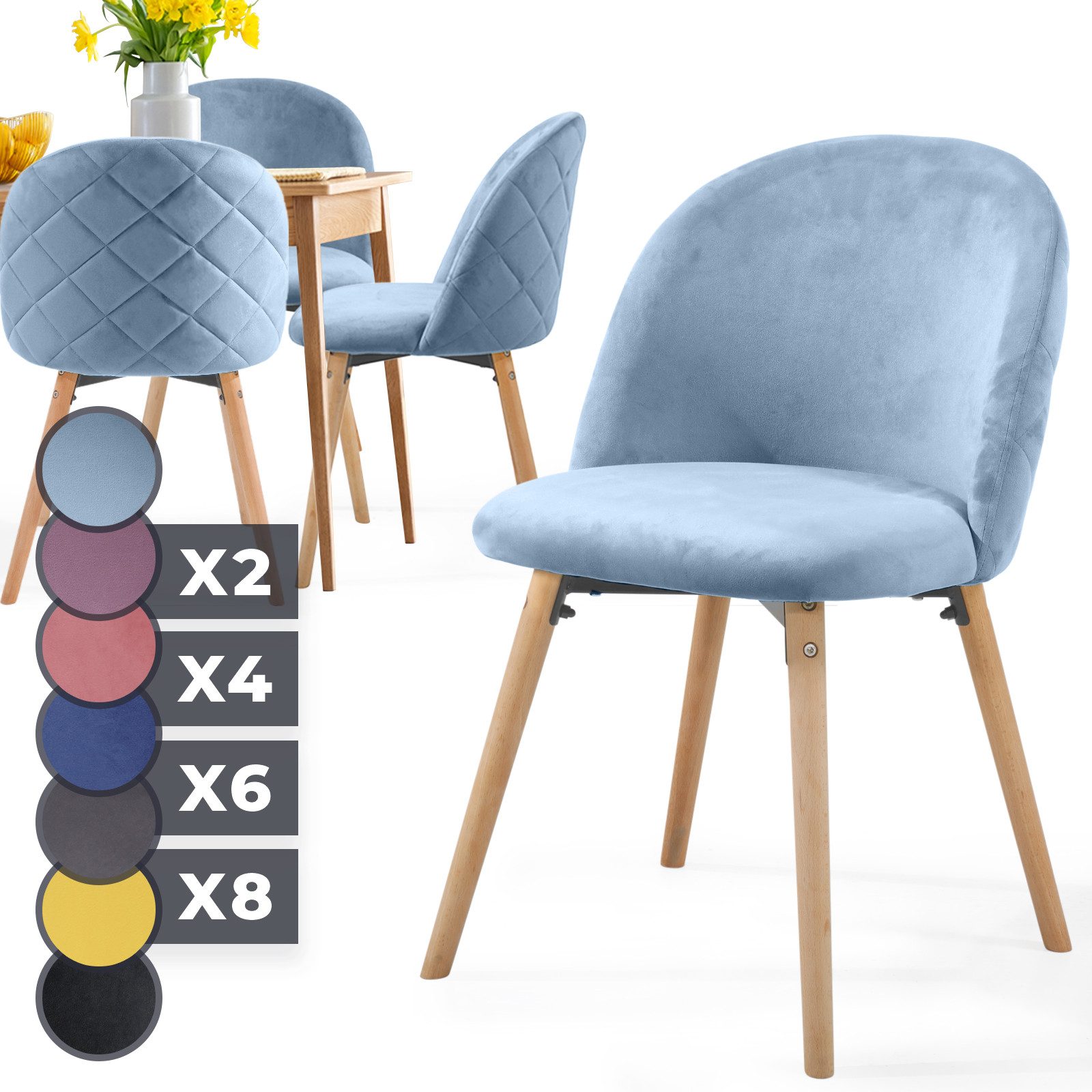 MIADOMODO Esszimmerstuhl -Farbwahl, 2/4/6/8Set, Gepolstert, Beine günstig online kaufen