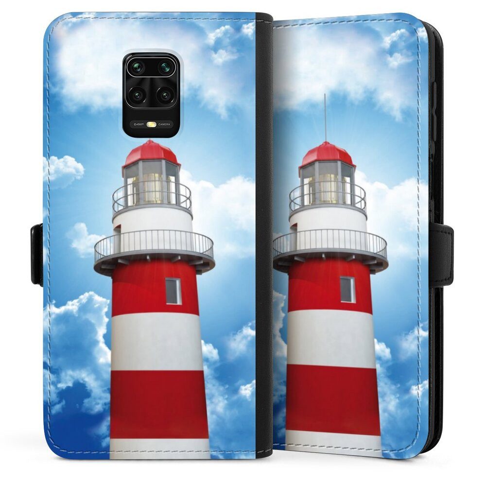 DeinDesign Handyhülle Leuchtturm Wolke Himmel Leuchtturm, Xiaomi Redmi Note 9s Hülle Handy Flip Case Wallet Cover