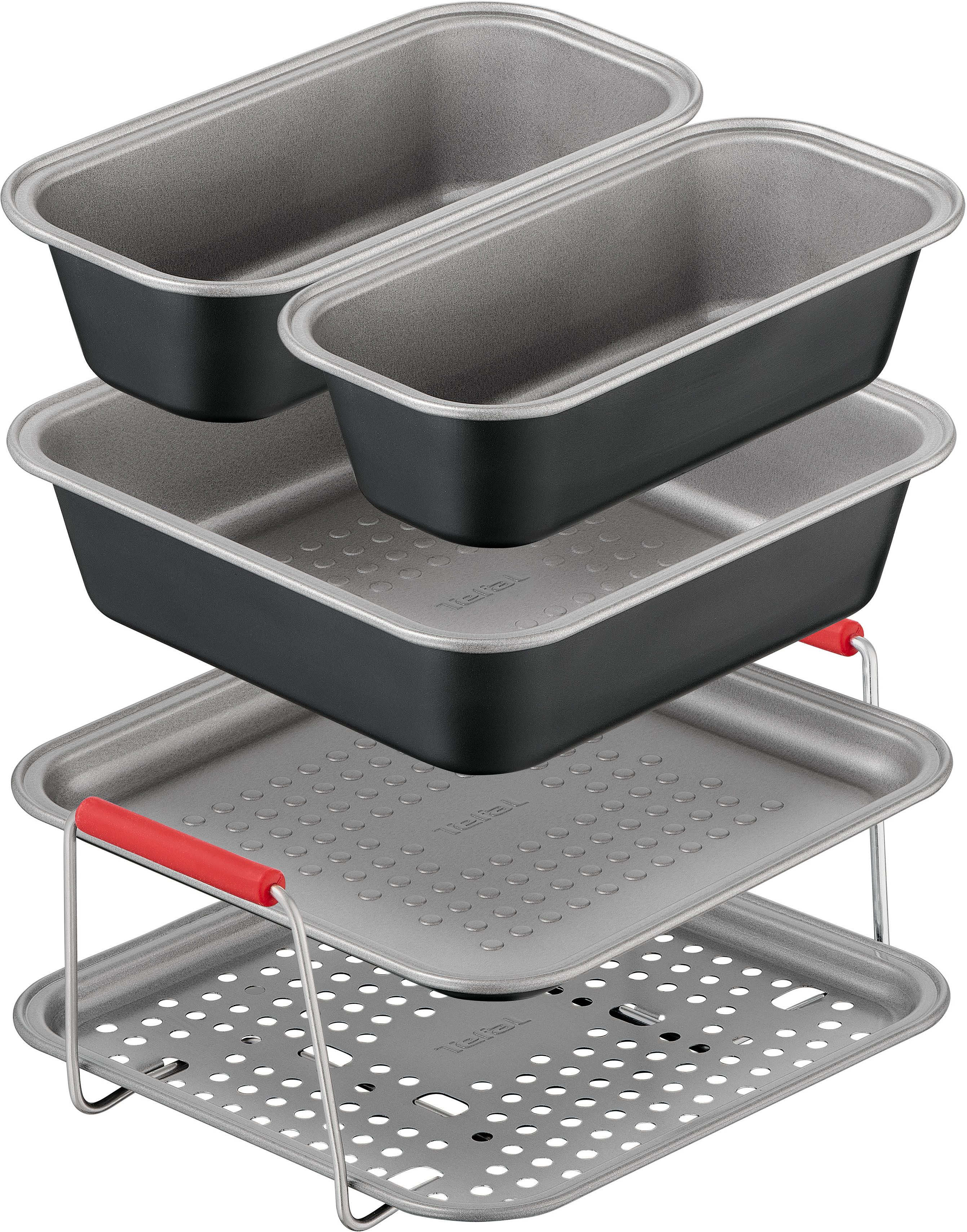 Tefal Backform Dail'Easy, Backeinsatz für die Heißluftfritteuse, (Set 5-tlg), stapelbar, antihaftbeschichtet