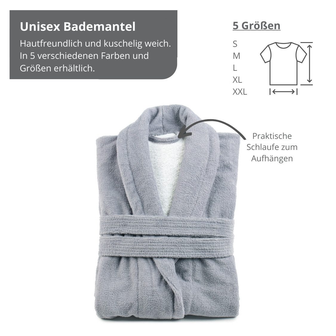 liebling Bademantel Rom, Baumwolle, Polyester-Mikrofaser, zwei aufgesetzte Taschen, Schalkragen, Bindegürtel, aus saugfähigem, sanftem Baumwoll-Frottier, hautsympathisch, weich