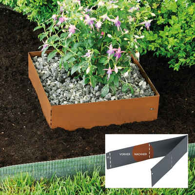 Bellissa Rasenkante Bellissa Rasenkante Square Corten 40x40cm H20cm Beetumrandung Beeteinf