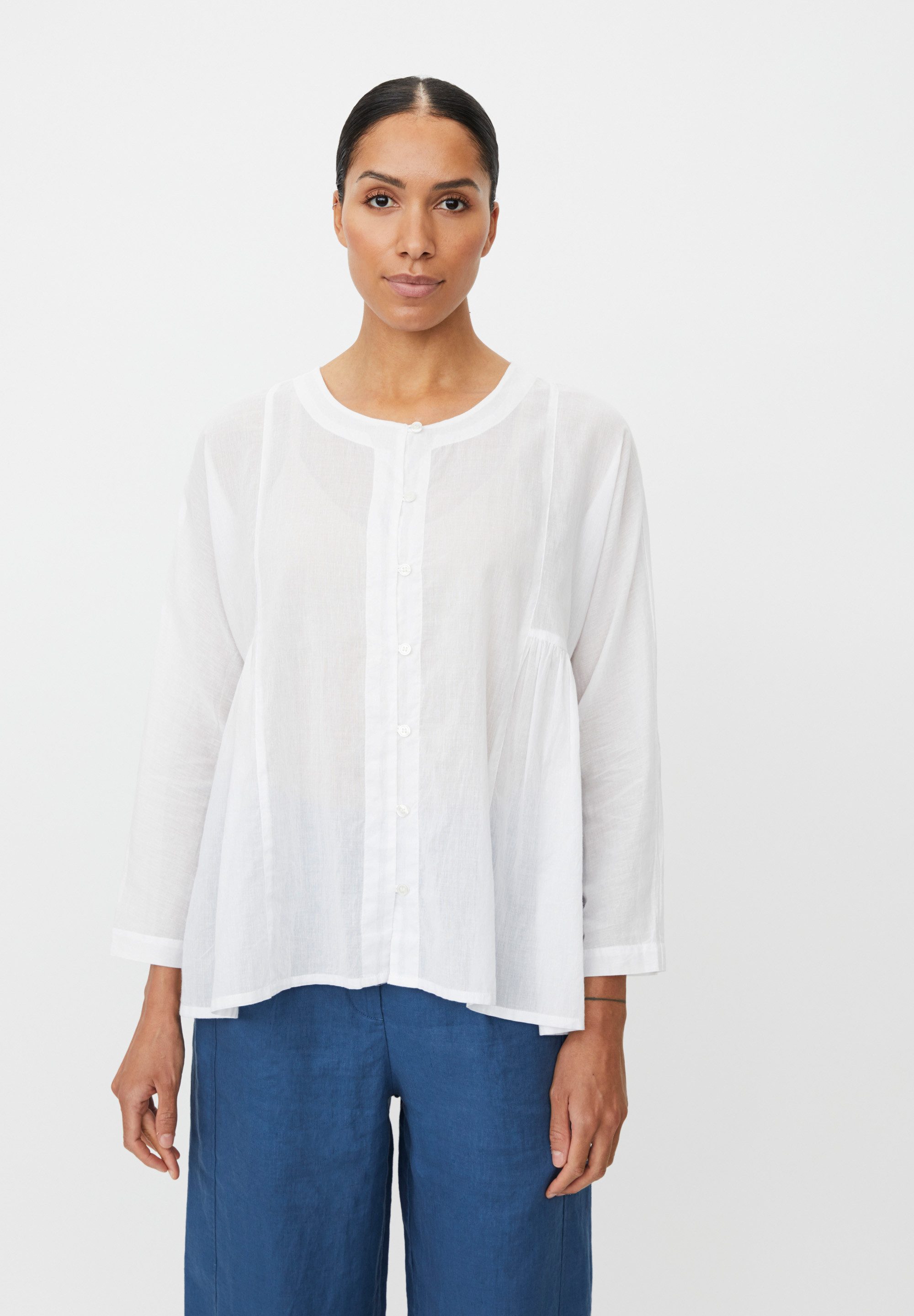 Masai 3/4-Arm-Shirt MaIanelle Fallen an den Seiten, weiche gestrickte Baumwolle