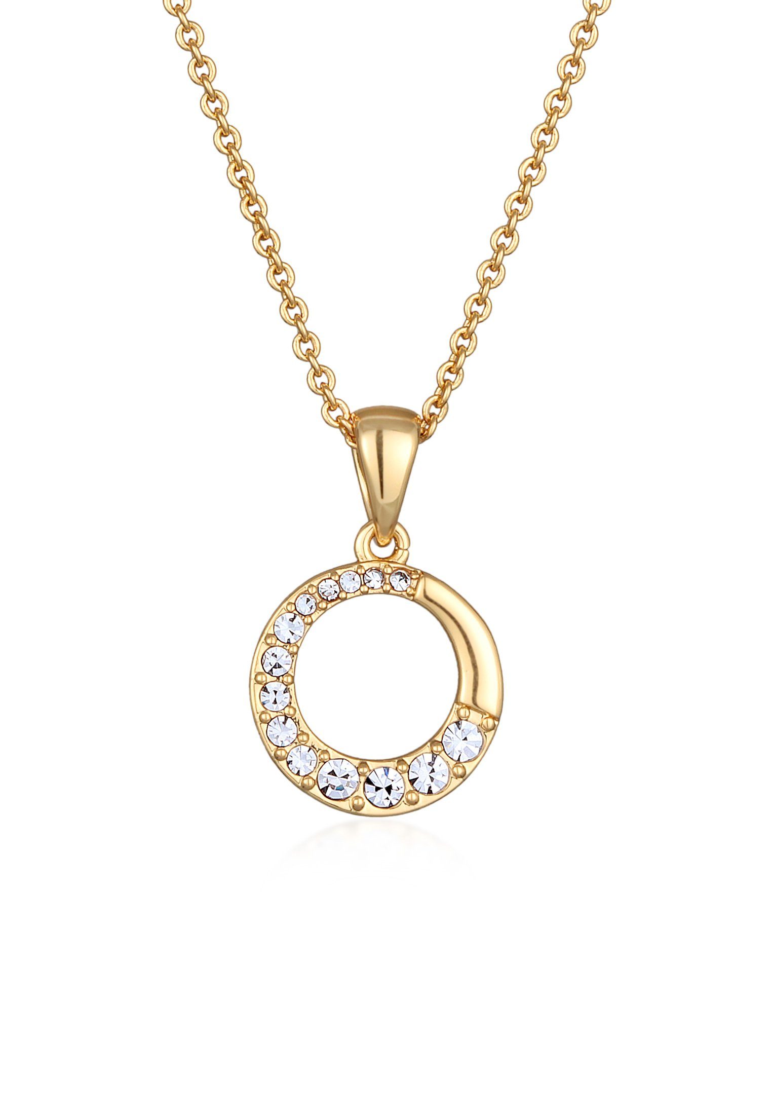 Kette mit Anhänger Kreis Rund Kristalle
