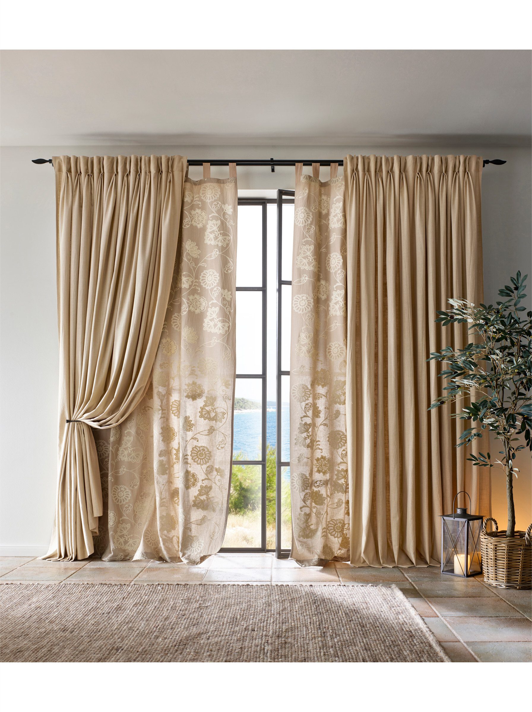 heine Gardine Dekoschal . (1 St), Schlaufen, blickdicht, Fertigstore gerade günstig online kaufen