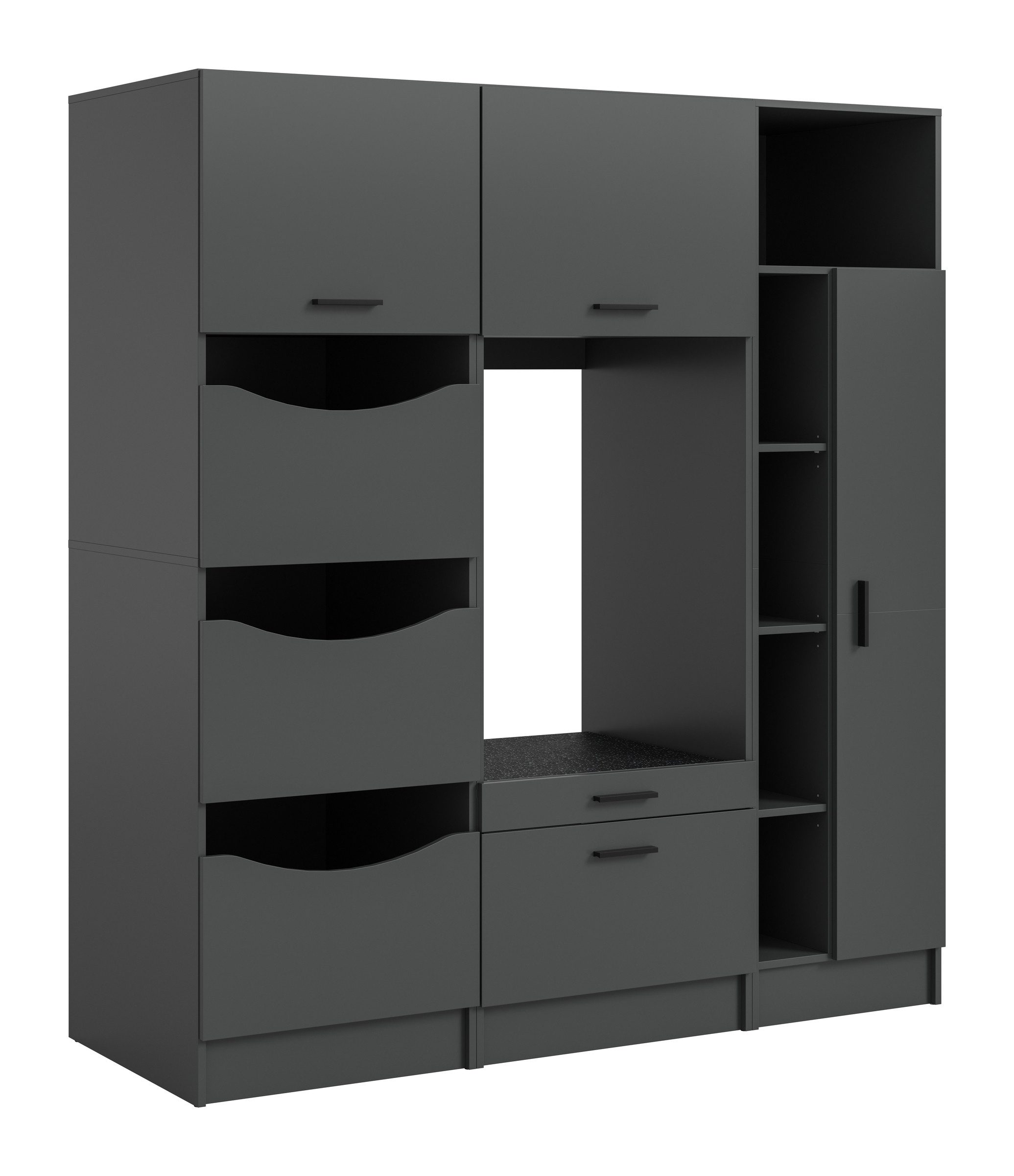 freiraum Waschmaschinenumbauschrank Free in Anthrazit - 176x195x68cm (BxHxT)