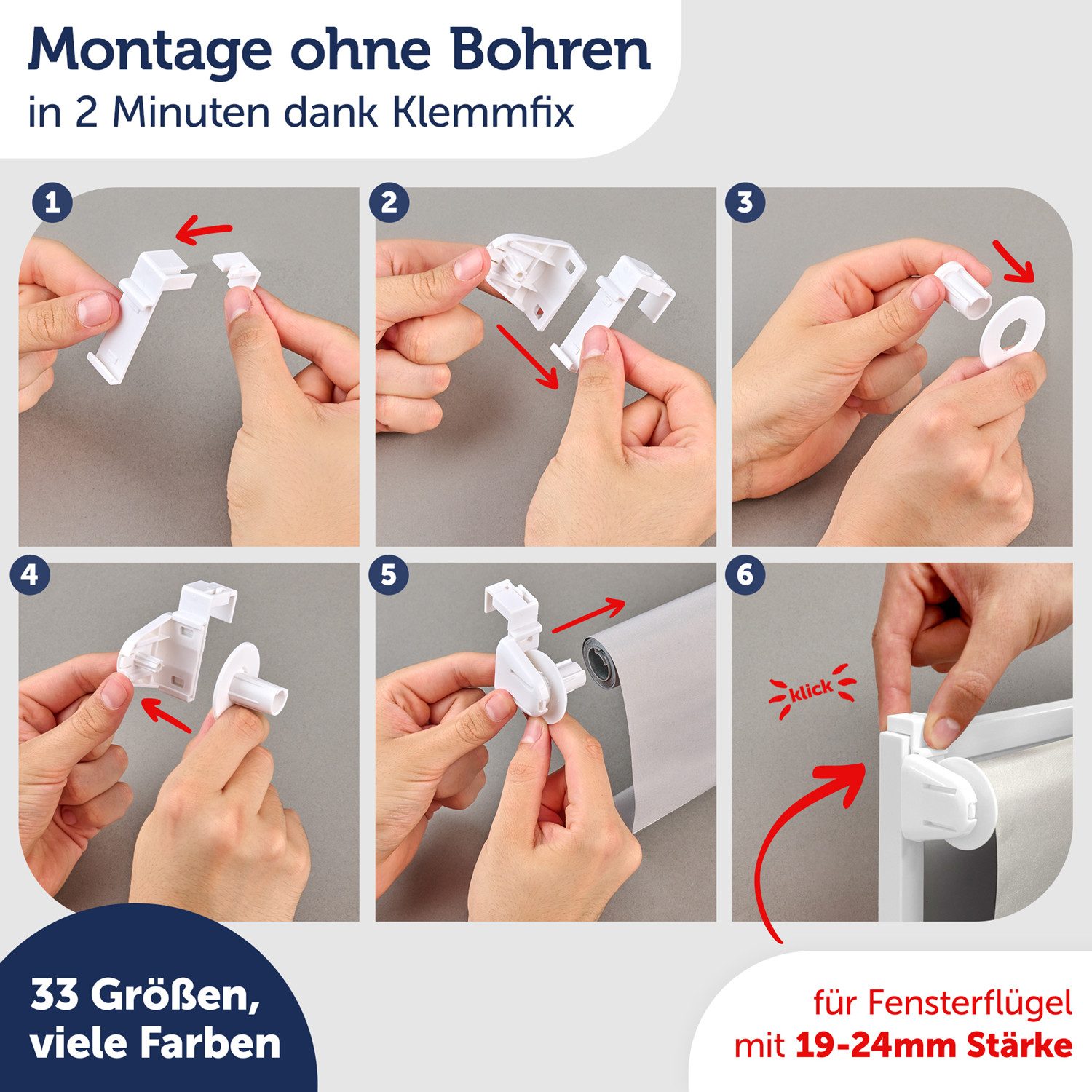 Verdunklungsrollo Verdunkelungsrollo ohne Bohren, Blumtal, Klemm-Montage günstig online kaufen