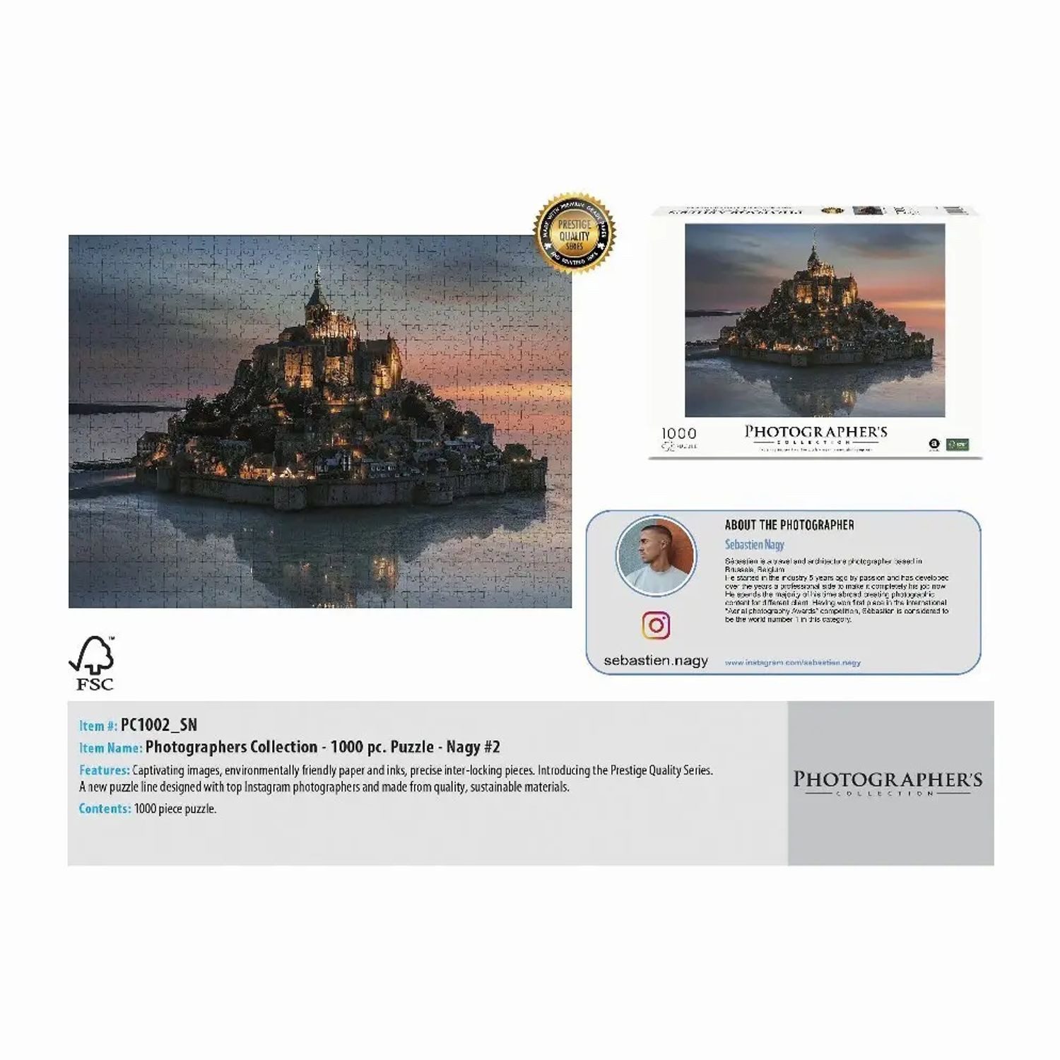 ambassador Puzzle Mont Saint-Michel 1000 Teile (Sebastien Nagy), 1000 Puzzleteile