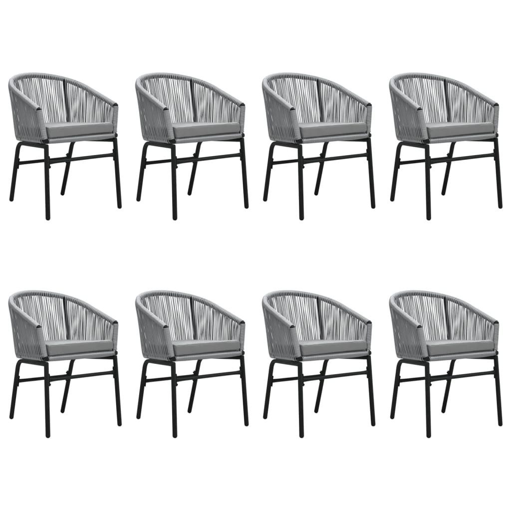 vidaXL Garten-Essgruppe 9-tlg. Garten-Essgruppe Grau, (8-tlg) günstig online kaufen