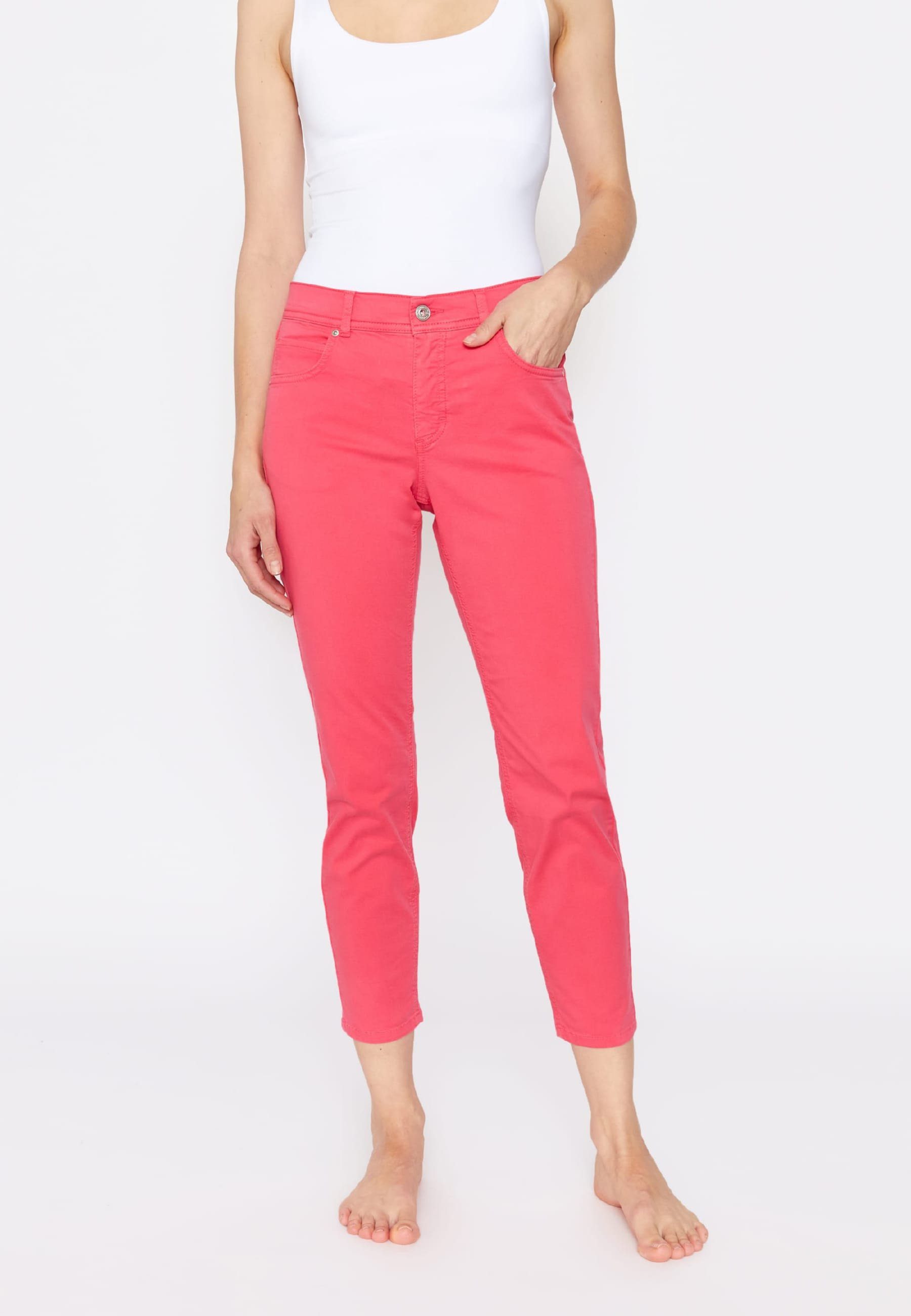 ANGELS 7/8-Jeans Coloured Jeans Ornella pink mit Label-Applikationen