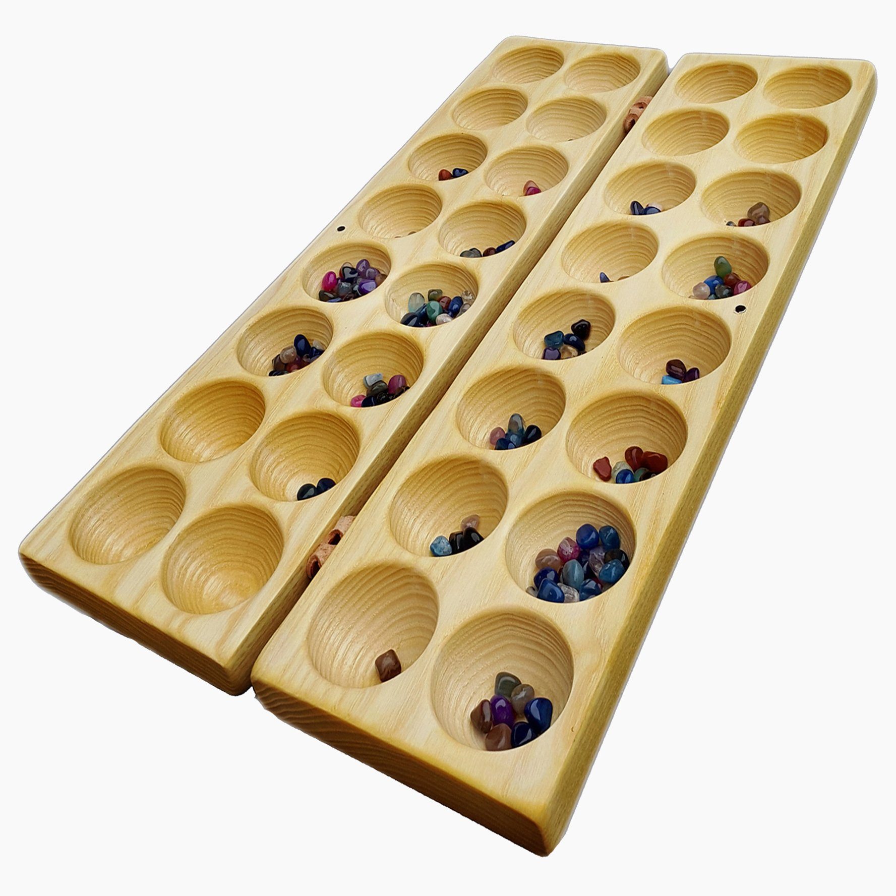 Madera Spielzeuge Spielesammlung HUS-mit 75 Halbedelsteinen, strategiespiel, Deutsches Qualität Brettspiel