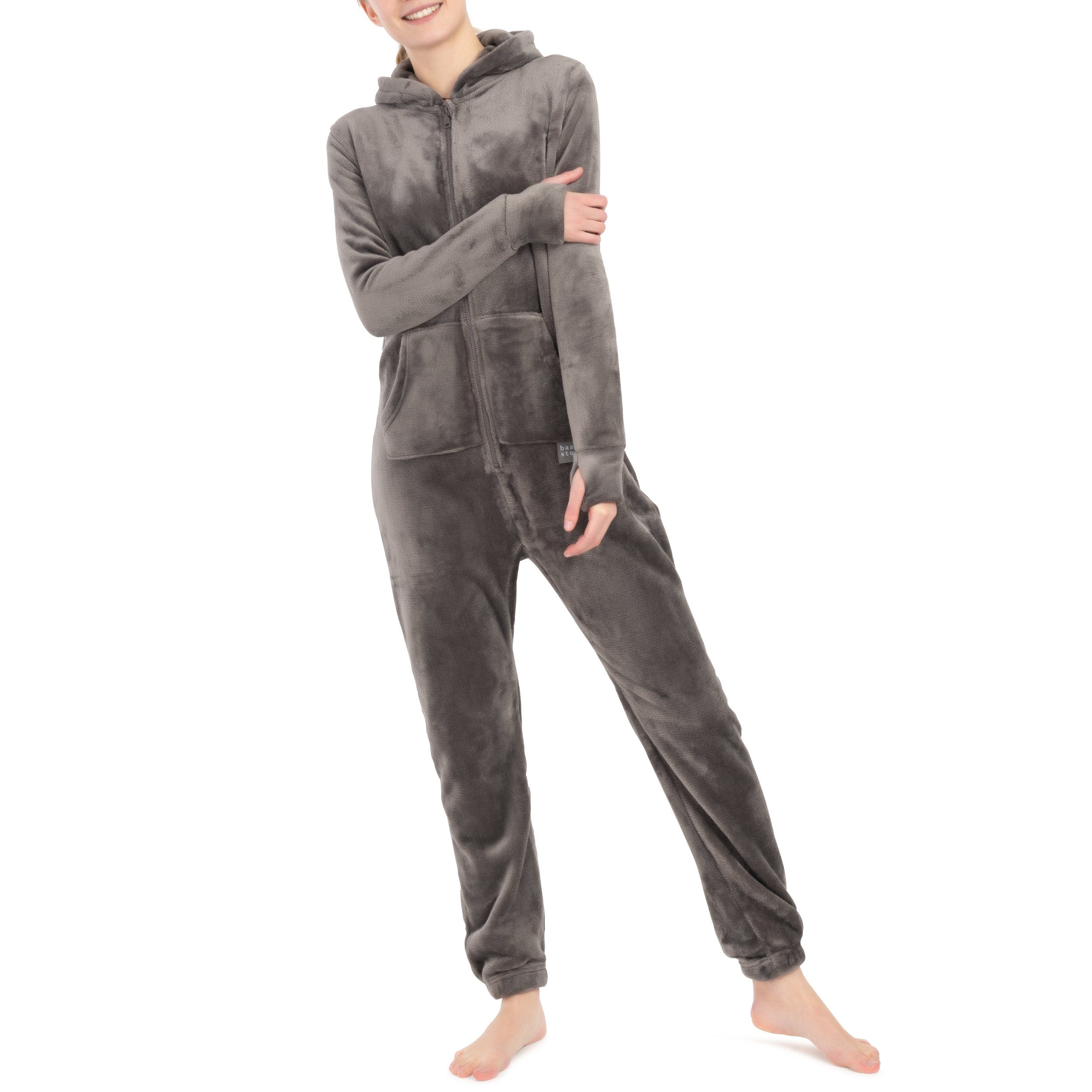Basisstoff Jumpsuit Kitten Damen Jumpsuit Teddy Fleece Einteiler Overall günstig online kaufen