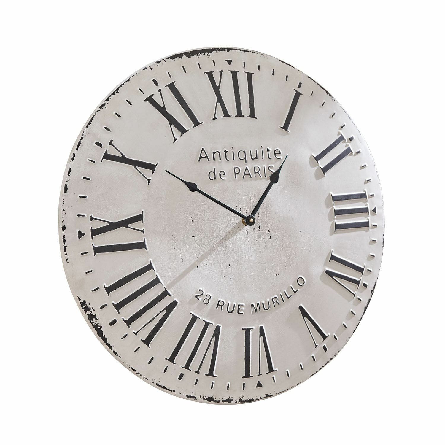 Wanduhr Uhr Rue Murillo antikweiß/schwarz