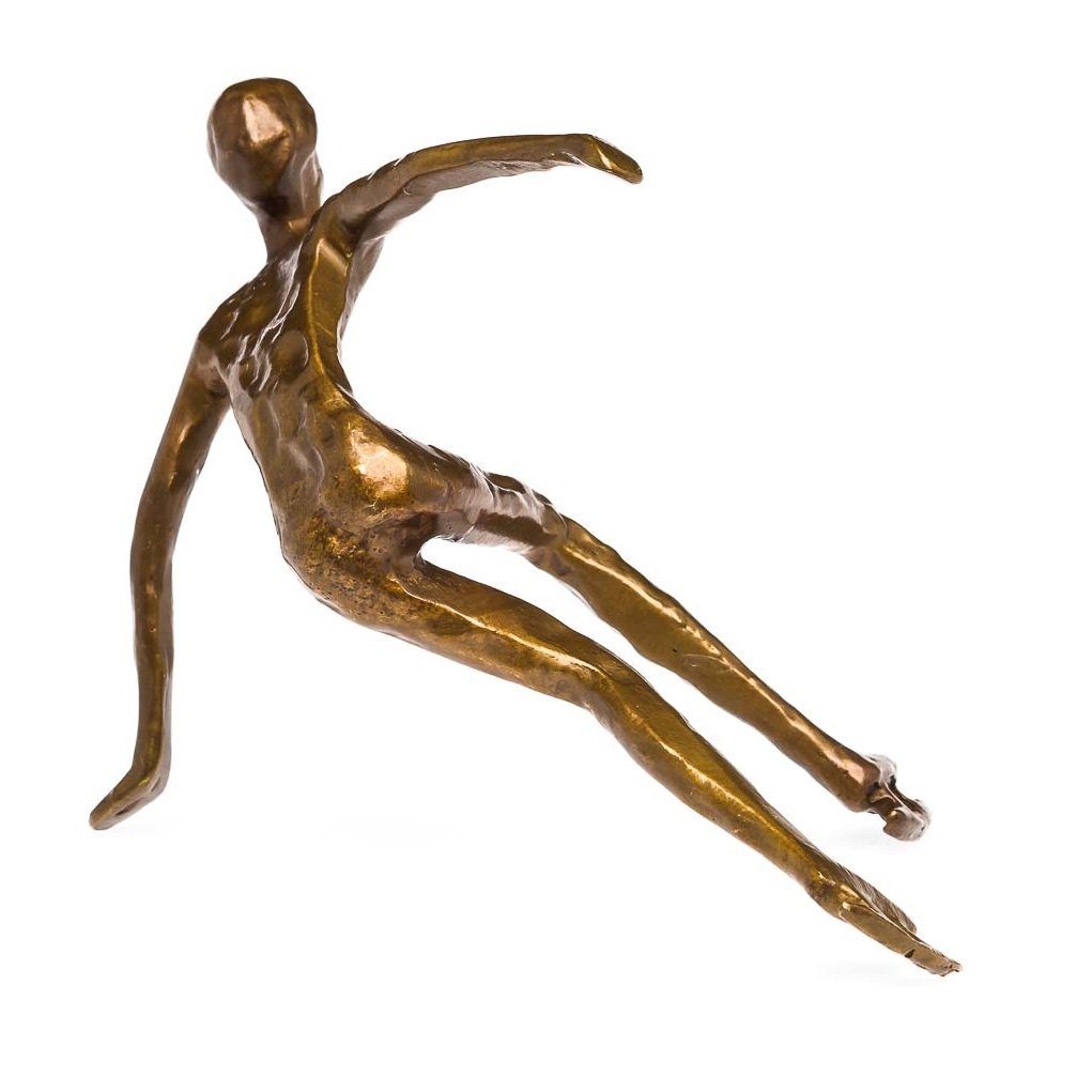 Aubaho Skulptur Skulptur Schlittschuhläufer Eisschnelllauf Bronze Antik-Stil Pok Figur
