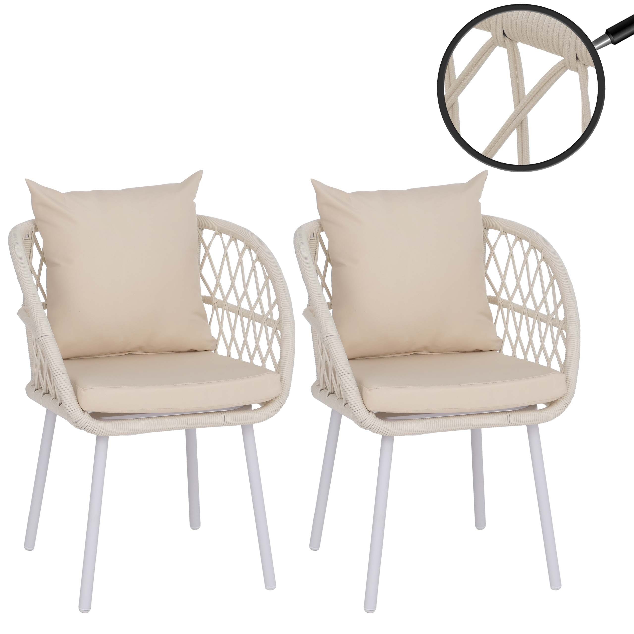MCW Gartenstuhl MCW-Q38 (2er), Hohe Stoffqualität 180 g/m², Bezug waschbar bei maximal 40°