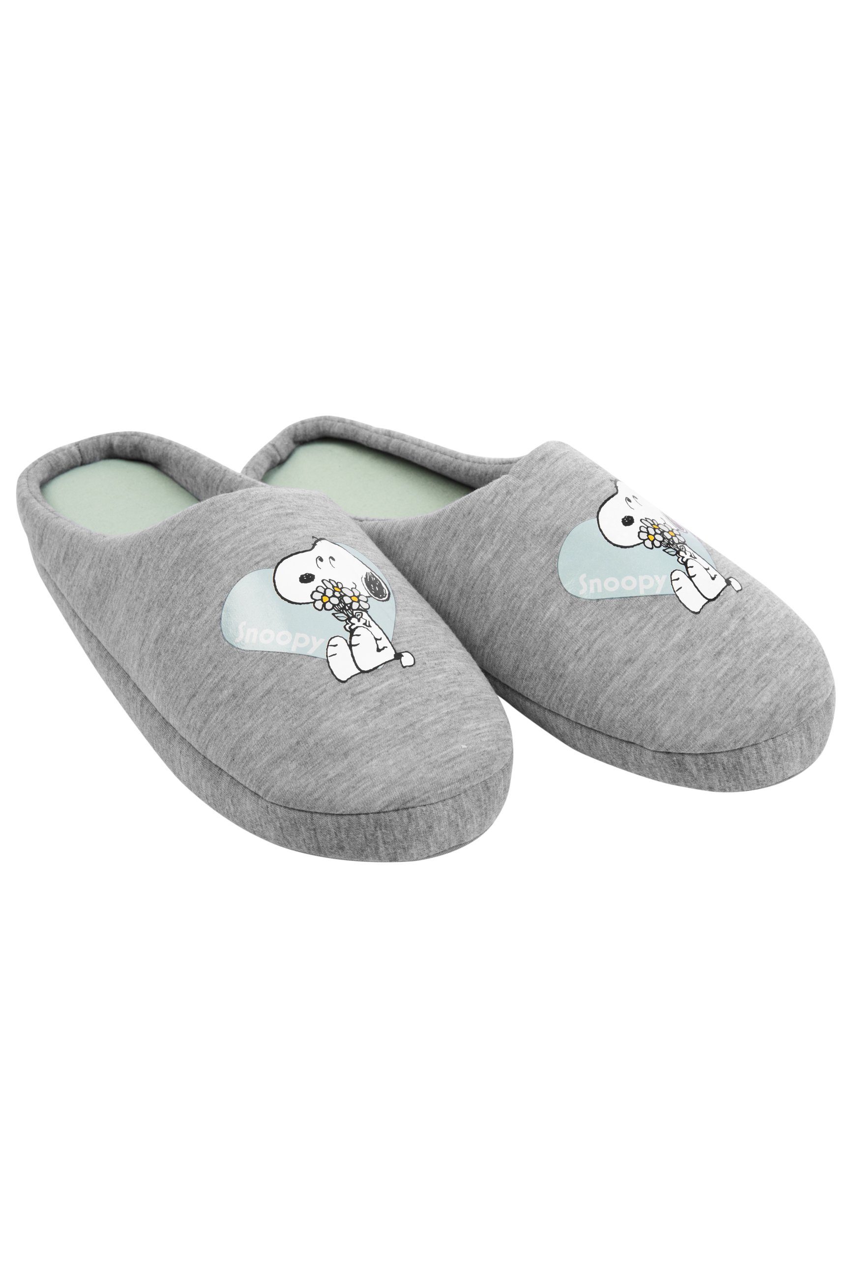 United Labels® Peanuts Snoopy mit Blumenstrauß - Herz Hausschuh