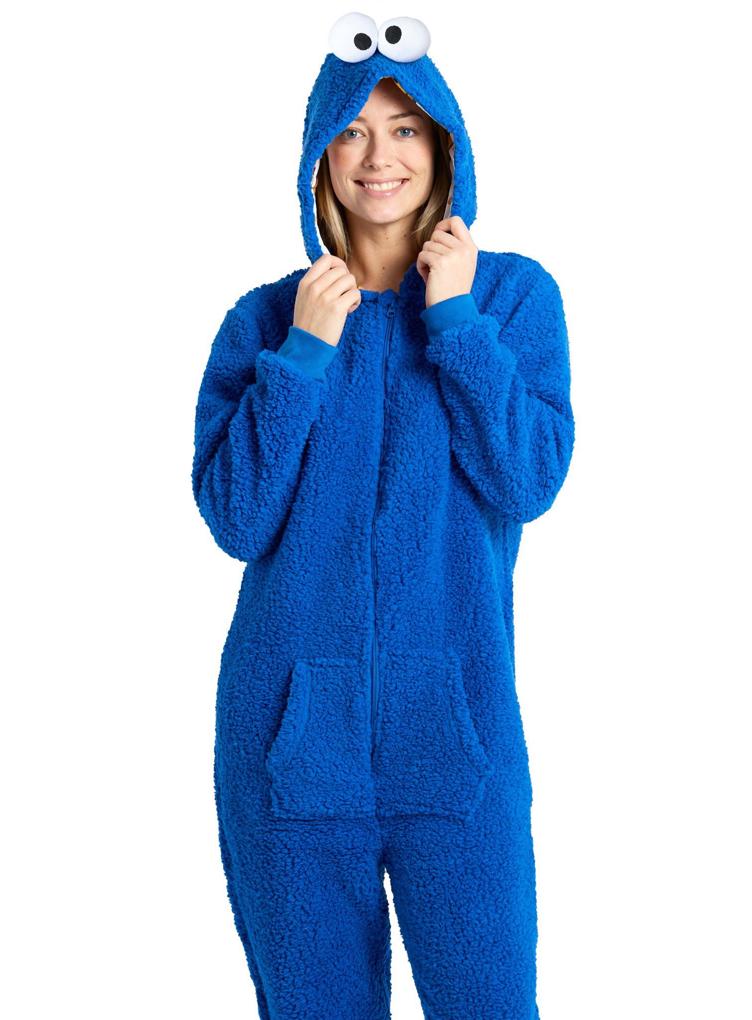 Opposuits Kostüm Krümelmonster Onesie, Megagemütlicher Einteiler - offizielles Sesamstraßen-Kostüm!