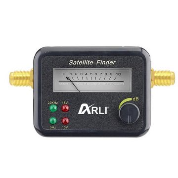 ARLI 60 cm HD SAT Anlage grau + Single LNB + 50m Koaxialkabel + Satfinder SAT-Antenne (60 cm, Stahl, + 2x F-Stecker vergoldet Set 10539)