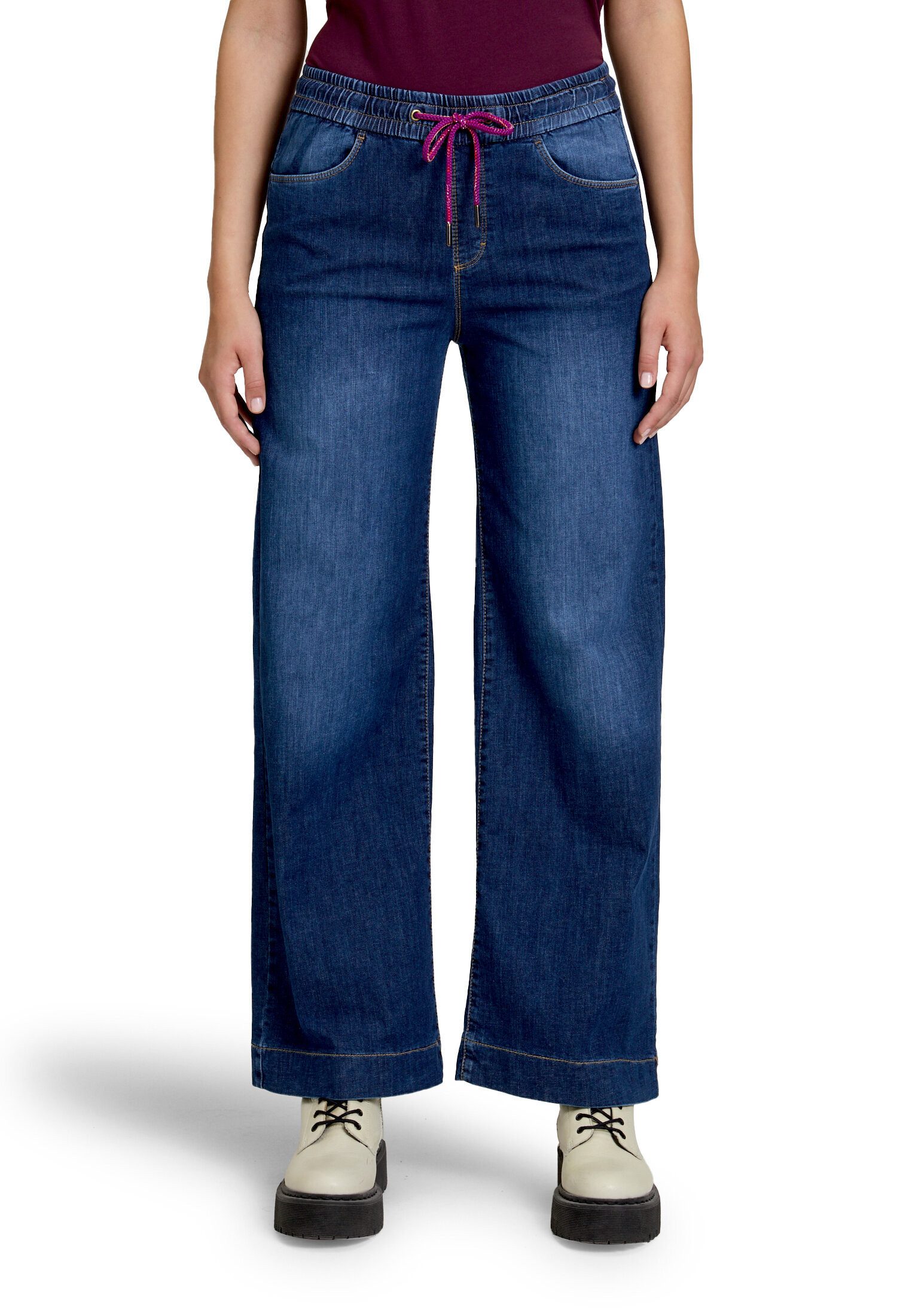 Cartoon Slim-fit-Jeans Damen mit weitem Bein