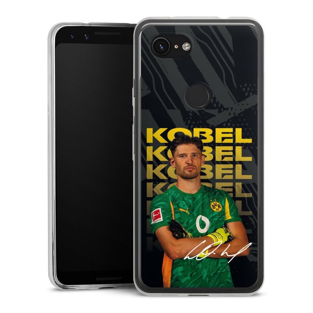 DeinDesign Handyhülle Borussia Dortmund Gregor Kobel BVB Gregor Kobel 25/26, Google Pixel 3a Slim Case Silikon Hülle Ultra Dünn Schutzhülle