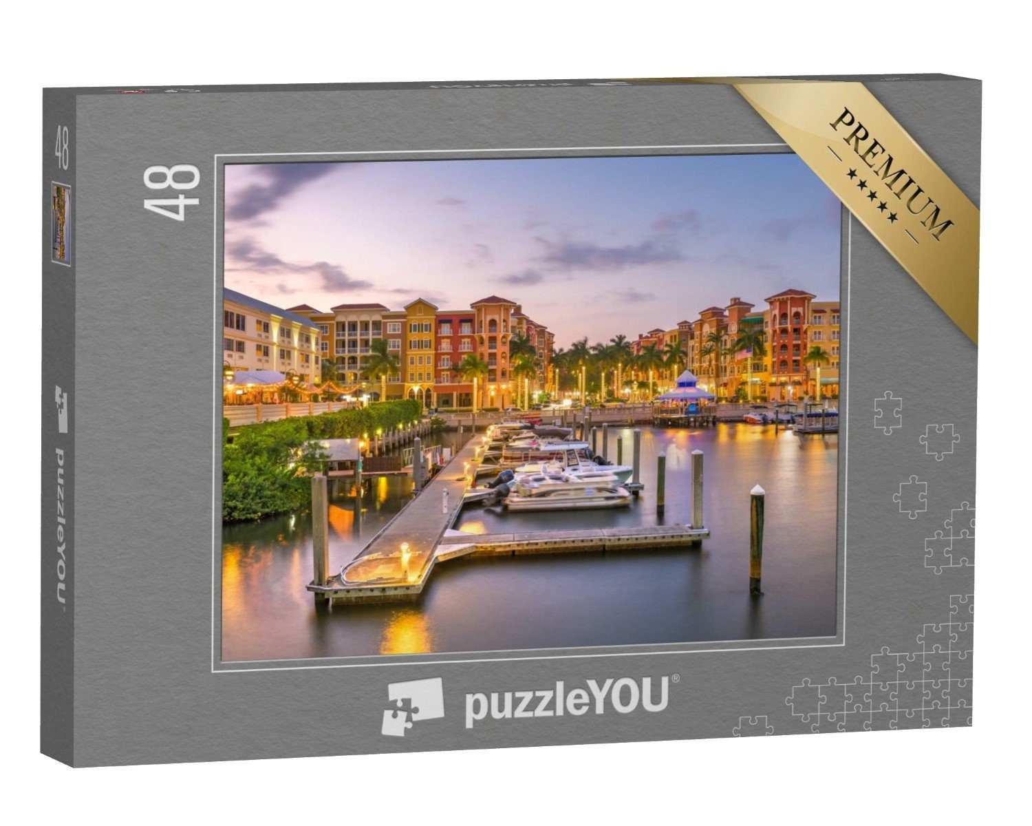 puzzleYOU Puzzle Skyline von Naples mit Wasser, Florida, USA, 48 Puzzleteile, puzzleYOU-Kollektionen Neapel